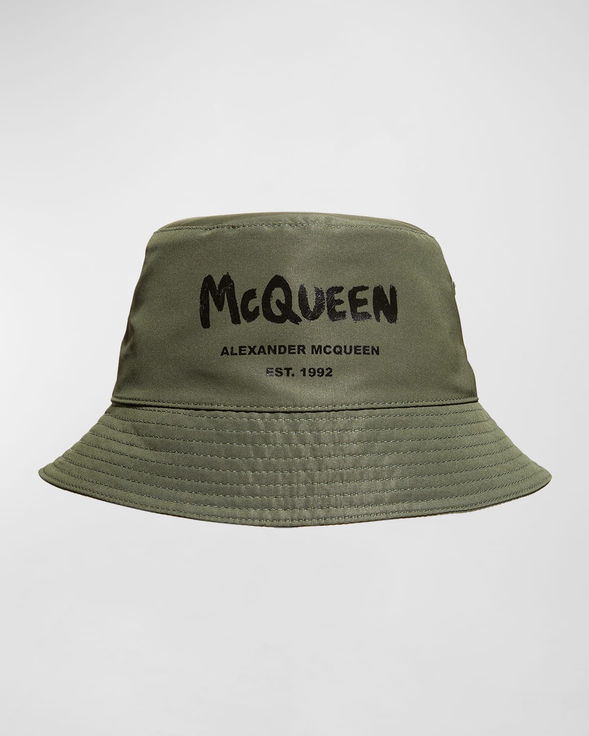 Alexander Mcqueen Men Bucket Hat With Logo