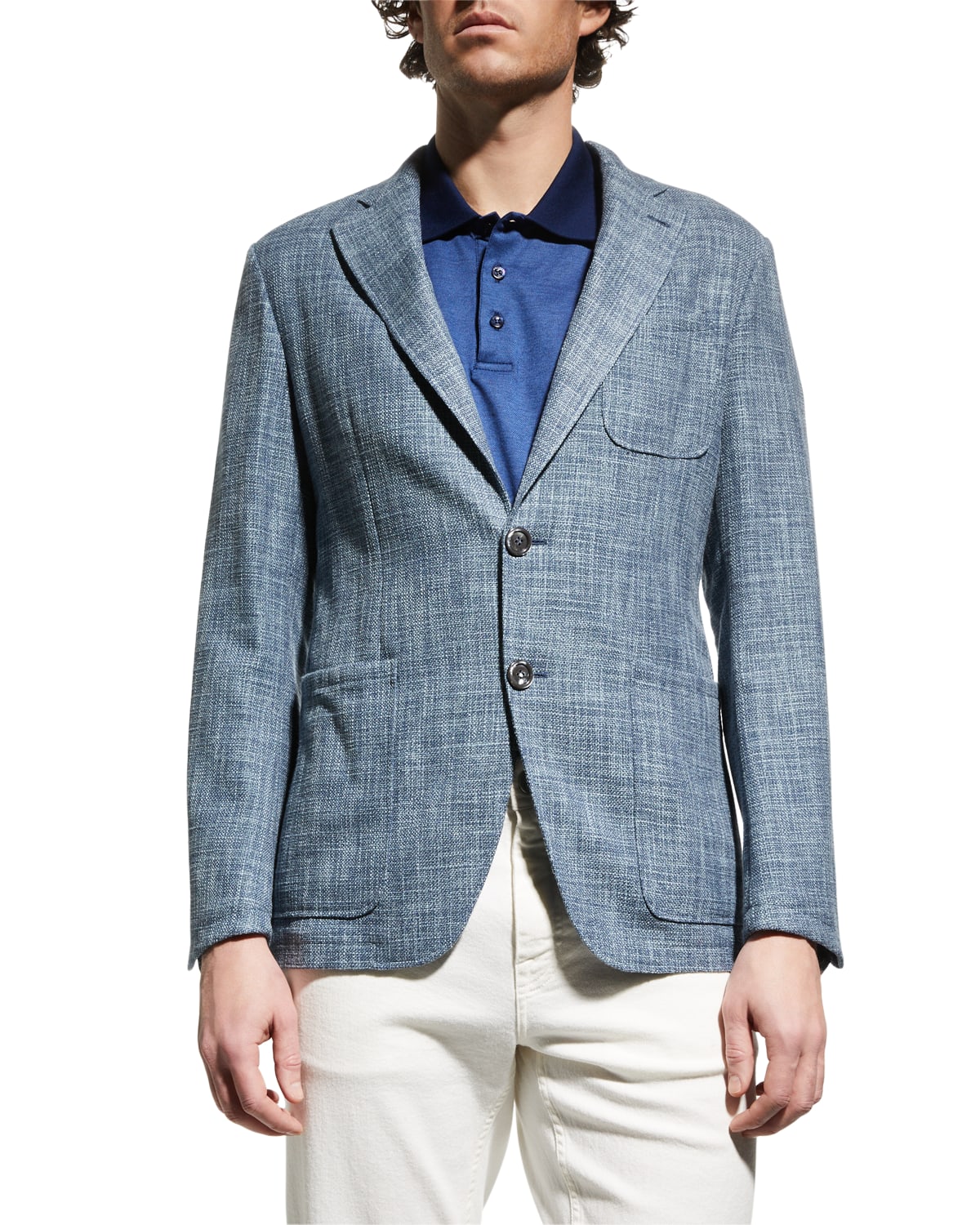 Canali Men's Plaid Super 150s Wool Sport Jacket Neiman Marcus