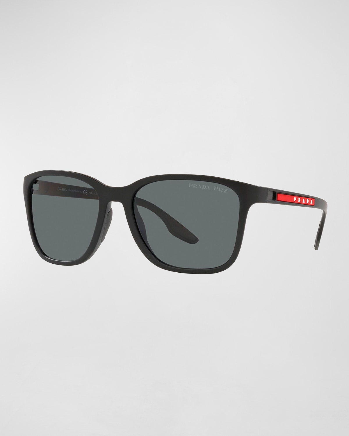 Prada Men's Logo Insert Rectangle Sunglasses Neiman Marcus