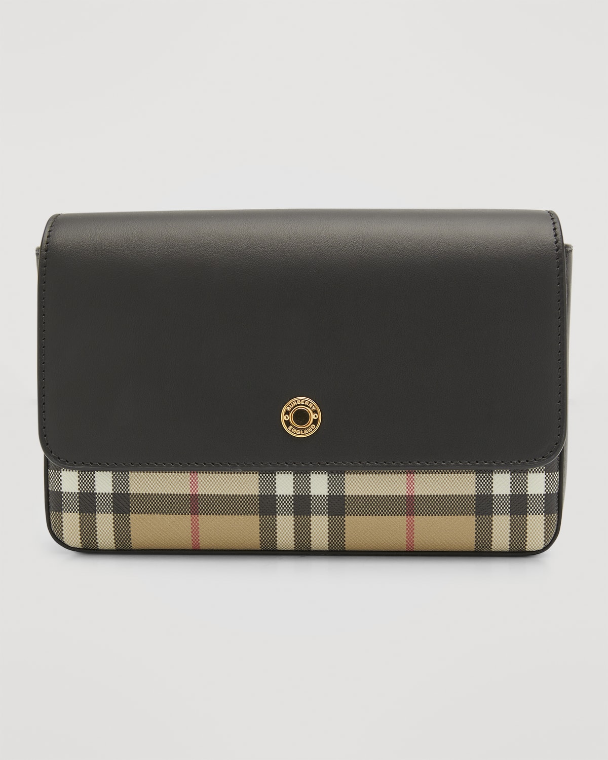 Burberry Hampshire Vintage Check Canvas & Leather Crossbody Bag