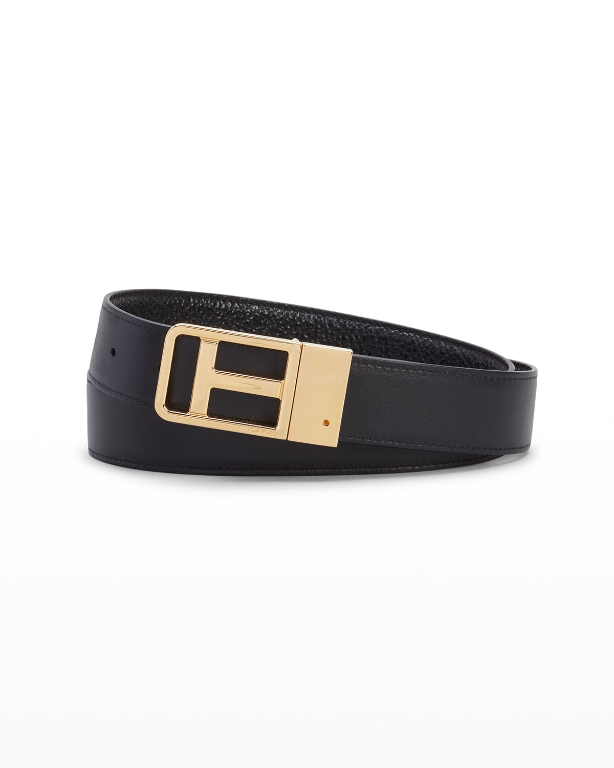 TOM FORD Men's Glossy Patent Leather T-Buckle Belt | Neiman Marcus