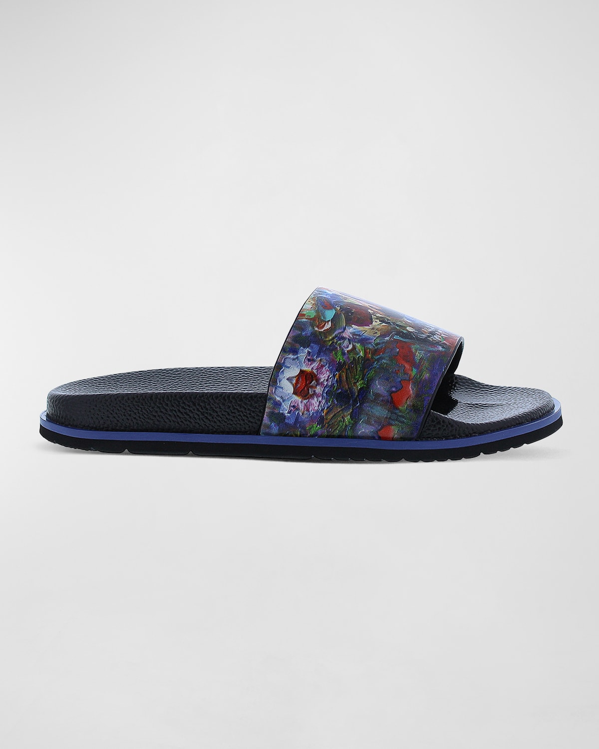 Robert Graham Men's Adrift SkullEmbossed Slide Sandals Neiman Marcus