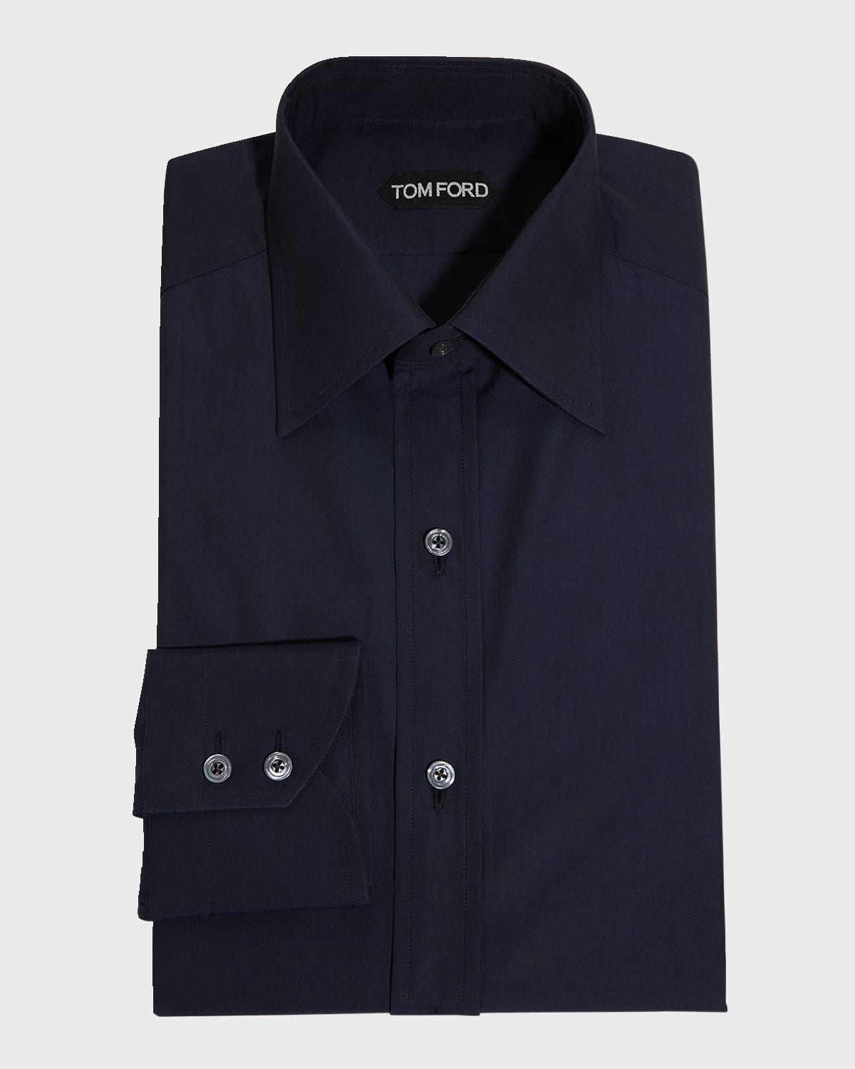 TOM FORD Men's Solid Point Collar Dress Shirt | Neiman Marcus