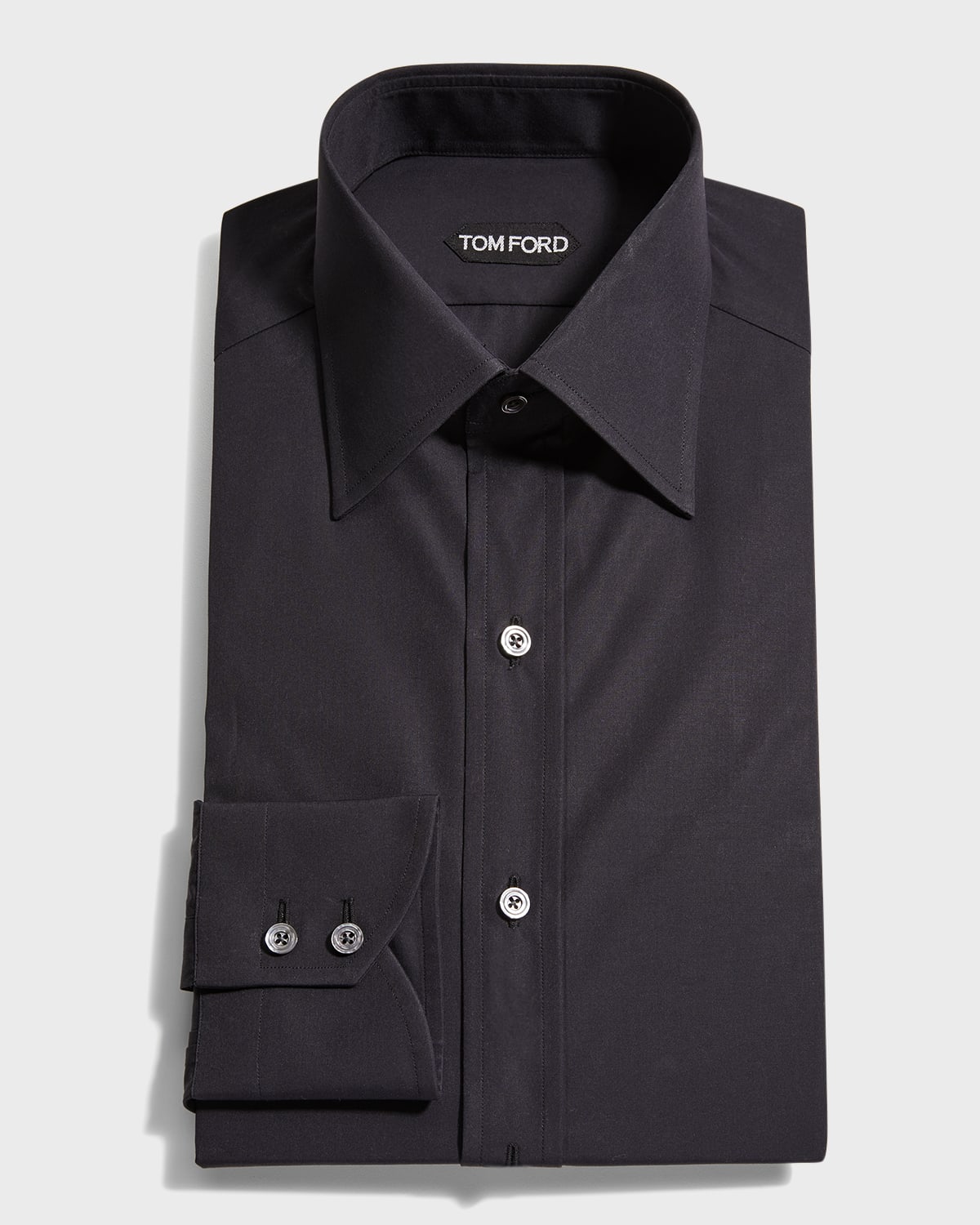 TOM FORD Men's Silk-Cotton Dress Shirt | Neiman Marcus