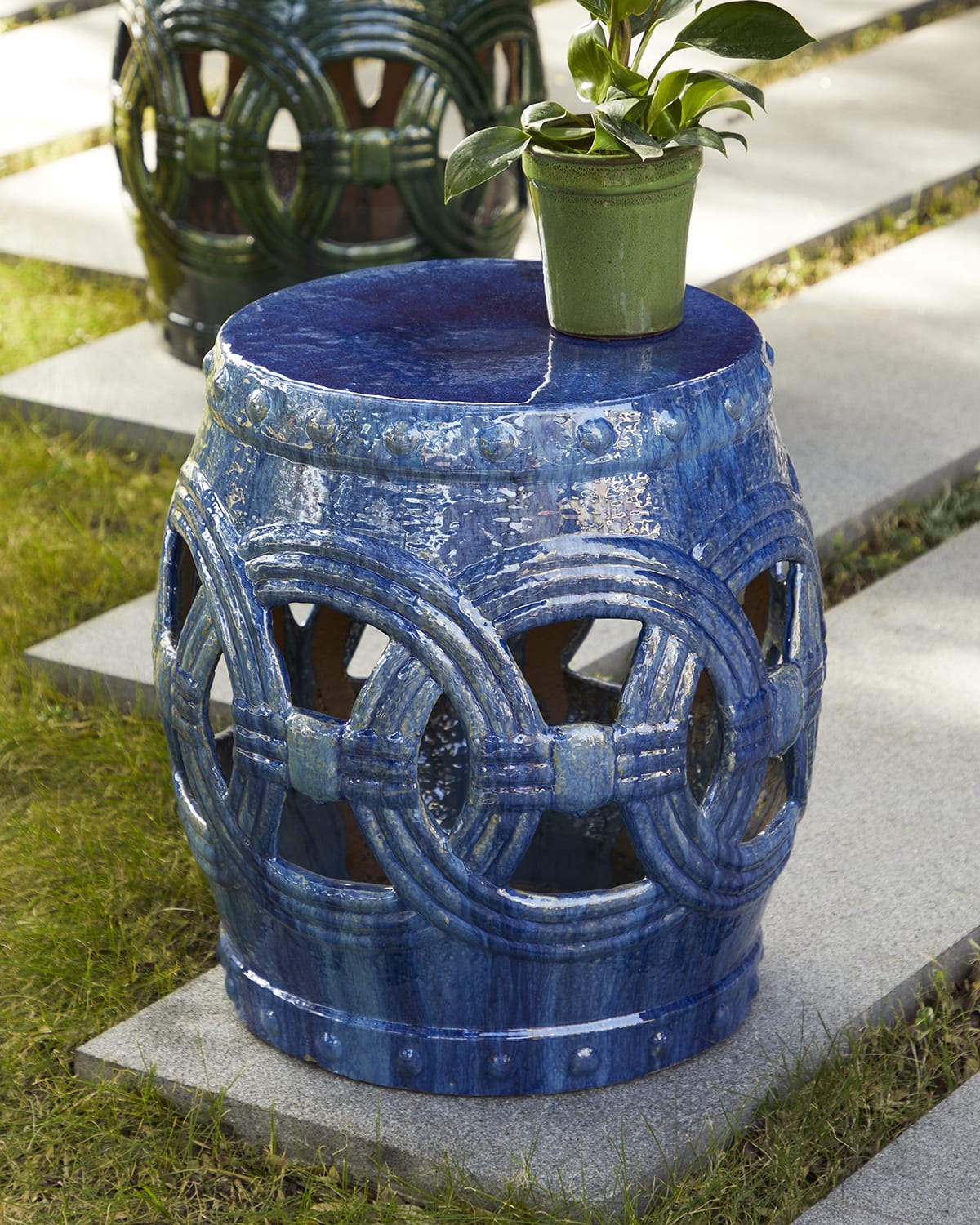 Emissary Trading Eternity Large 21" Garden Stool/Table, Tea Green