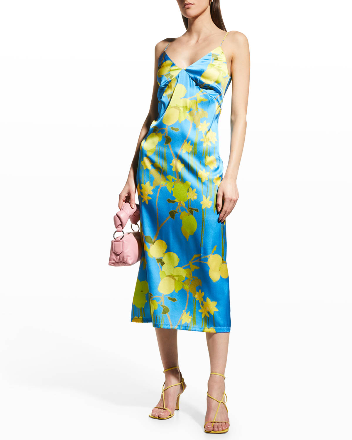 Rodarte HandBeaded Shell Slip Midi Silk Dress Neiman Marcus