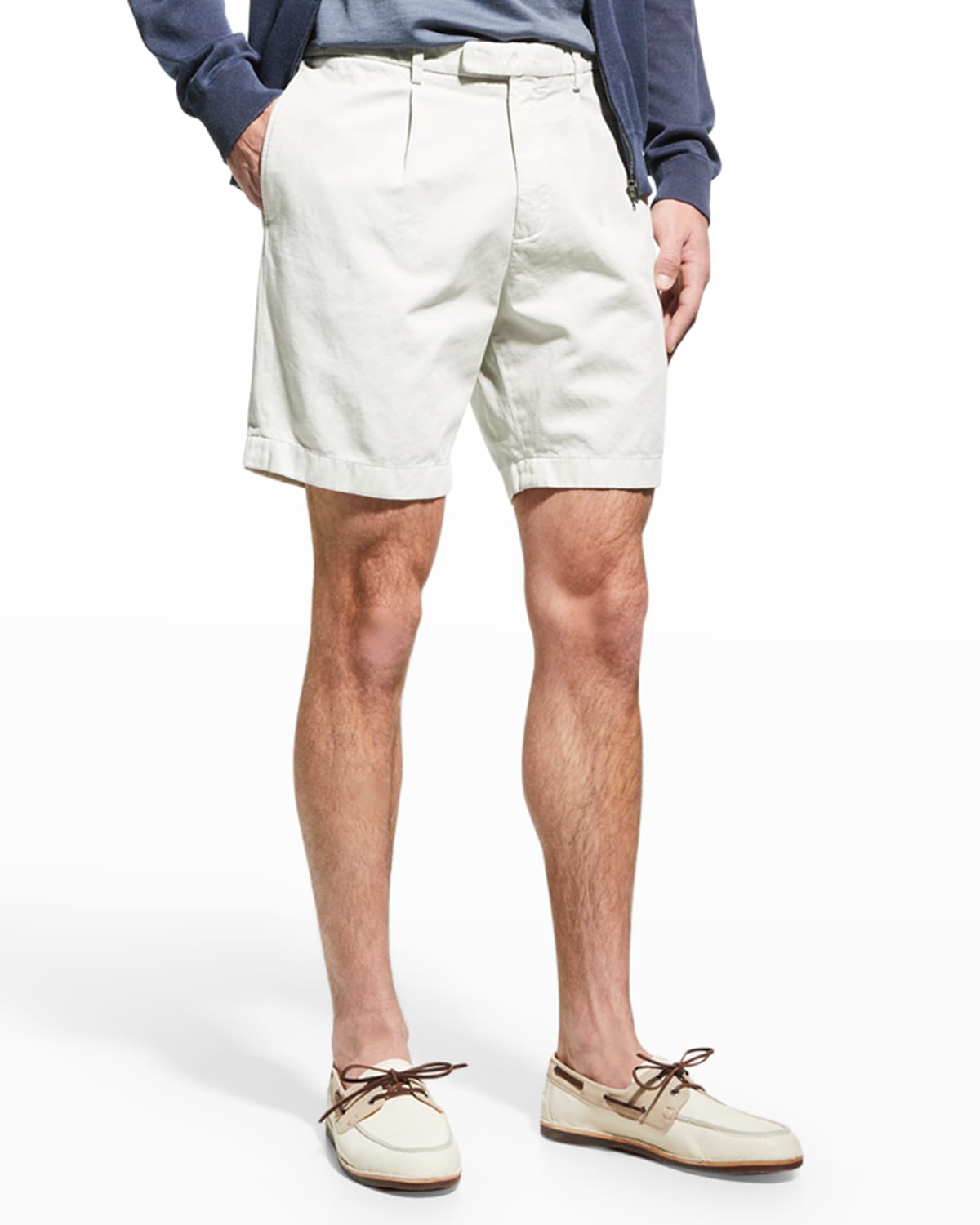 Fisher + Baker Men's Bryant Solid Cotton-Linen Shorts | Neiman Marcus