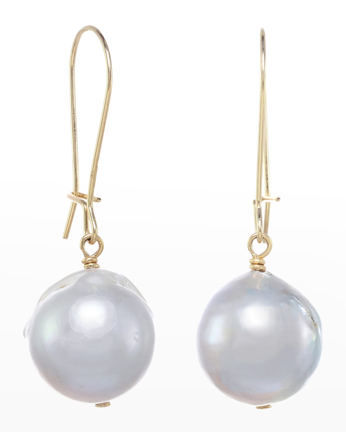 Margo Morrison Baroque Pearl Earrings with Vermeil Flower, Limited ...