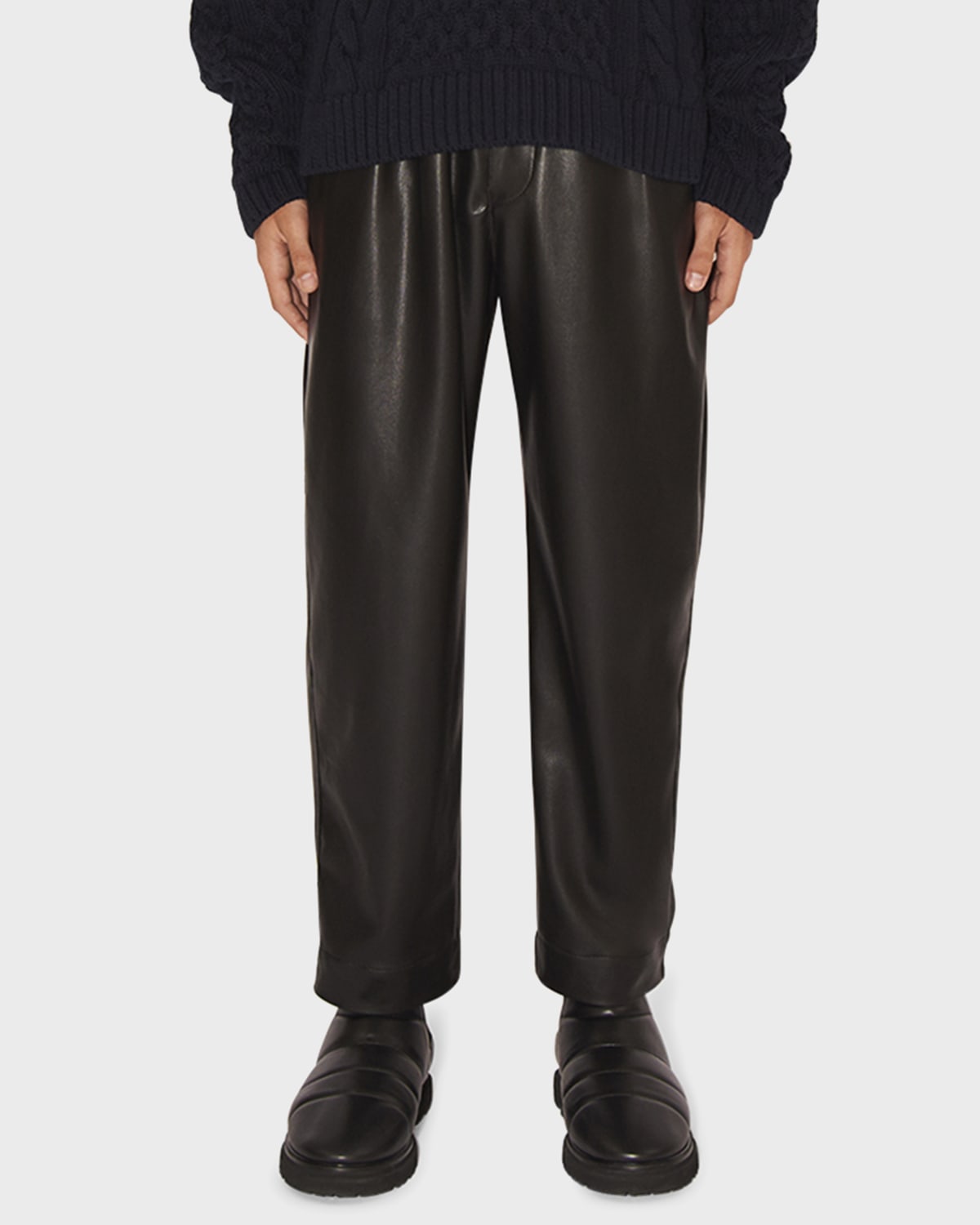 Nanushka Vinni Faux-Leather Ankle Pants | Neiman Marcus