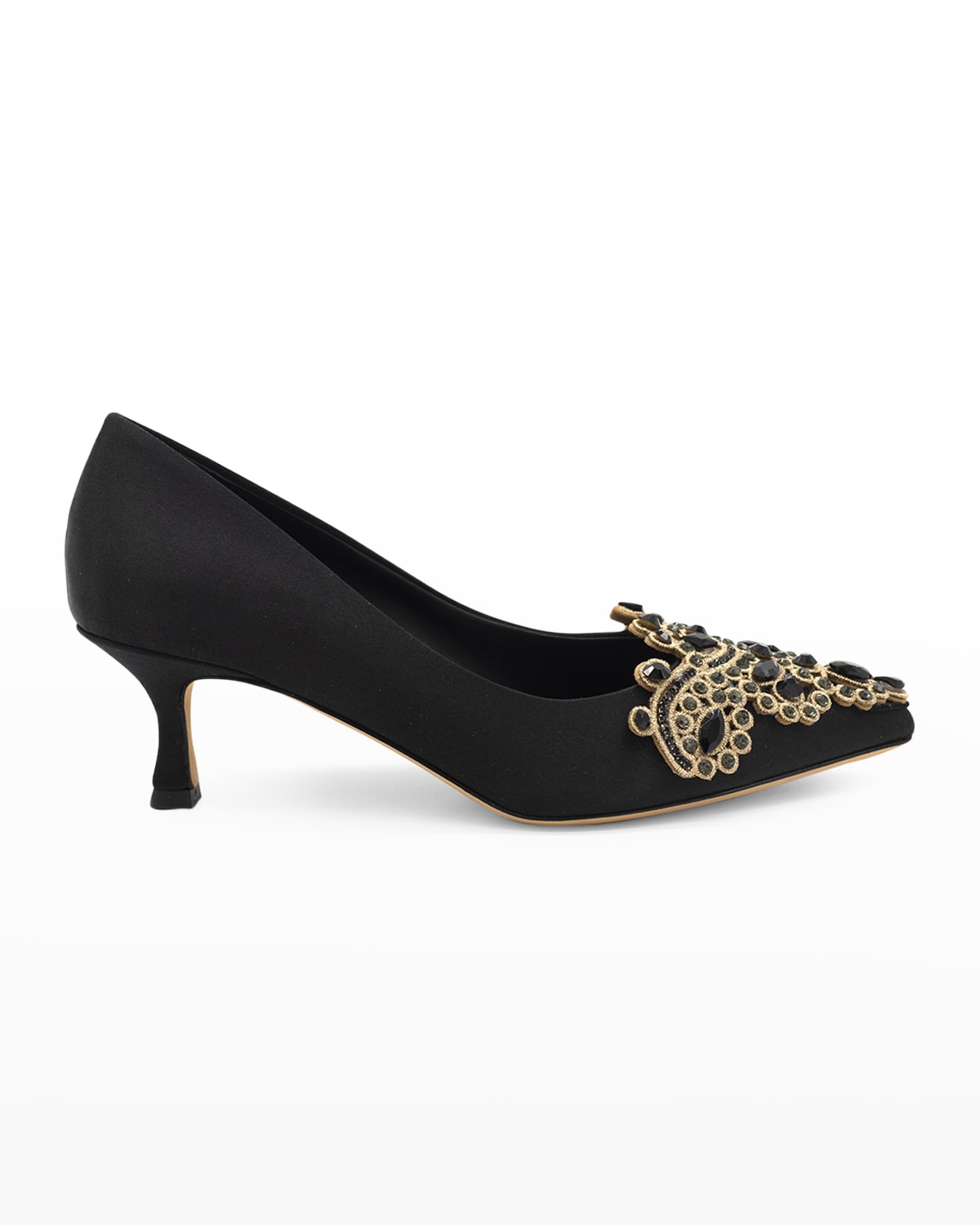 THE ROW Calfskin KittenHeel Pumps Neiman Marcus