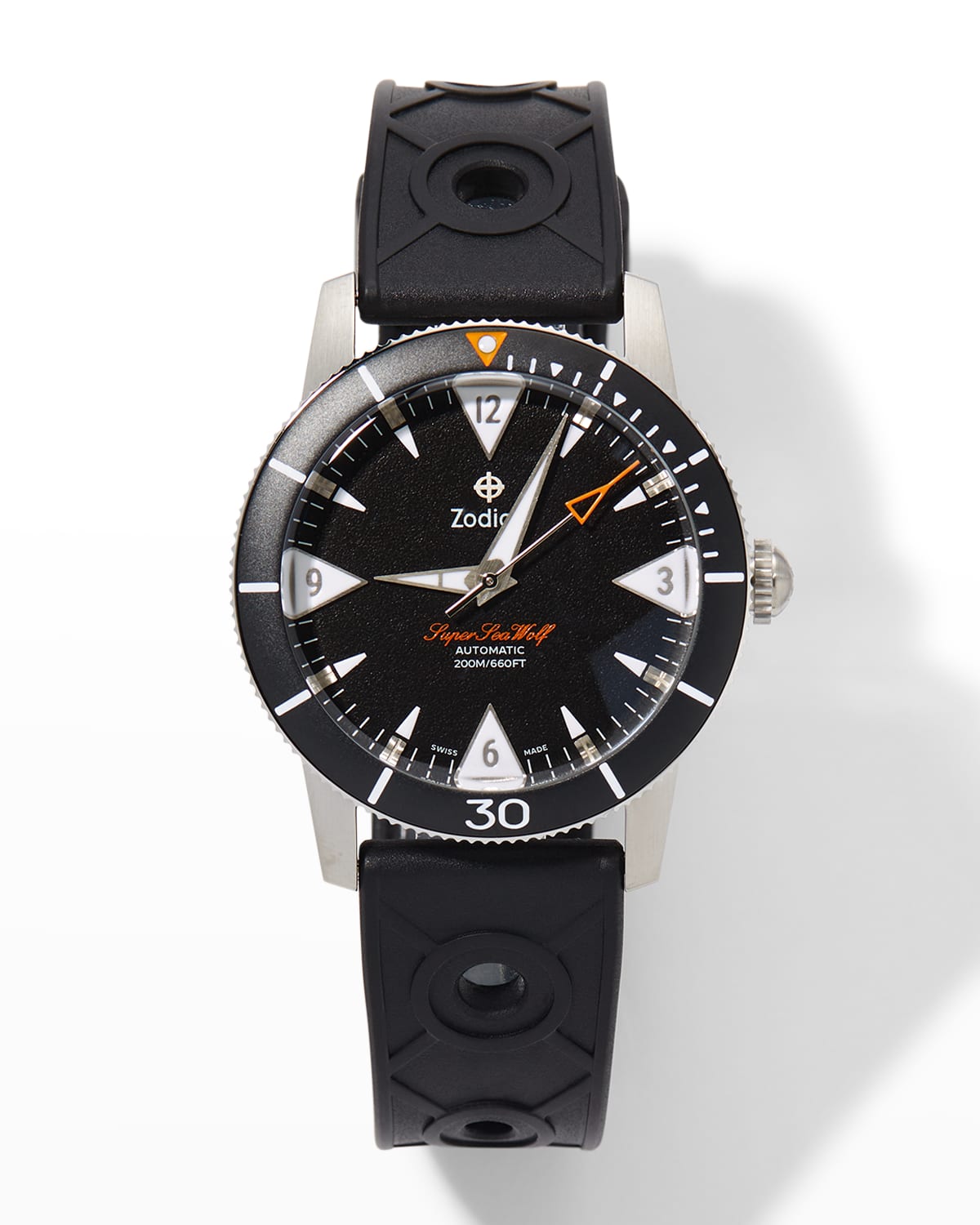 ZODIAC Men's Super Sea Wolf STP 111 Automatic ThreeHand Date Rubber