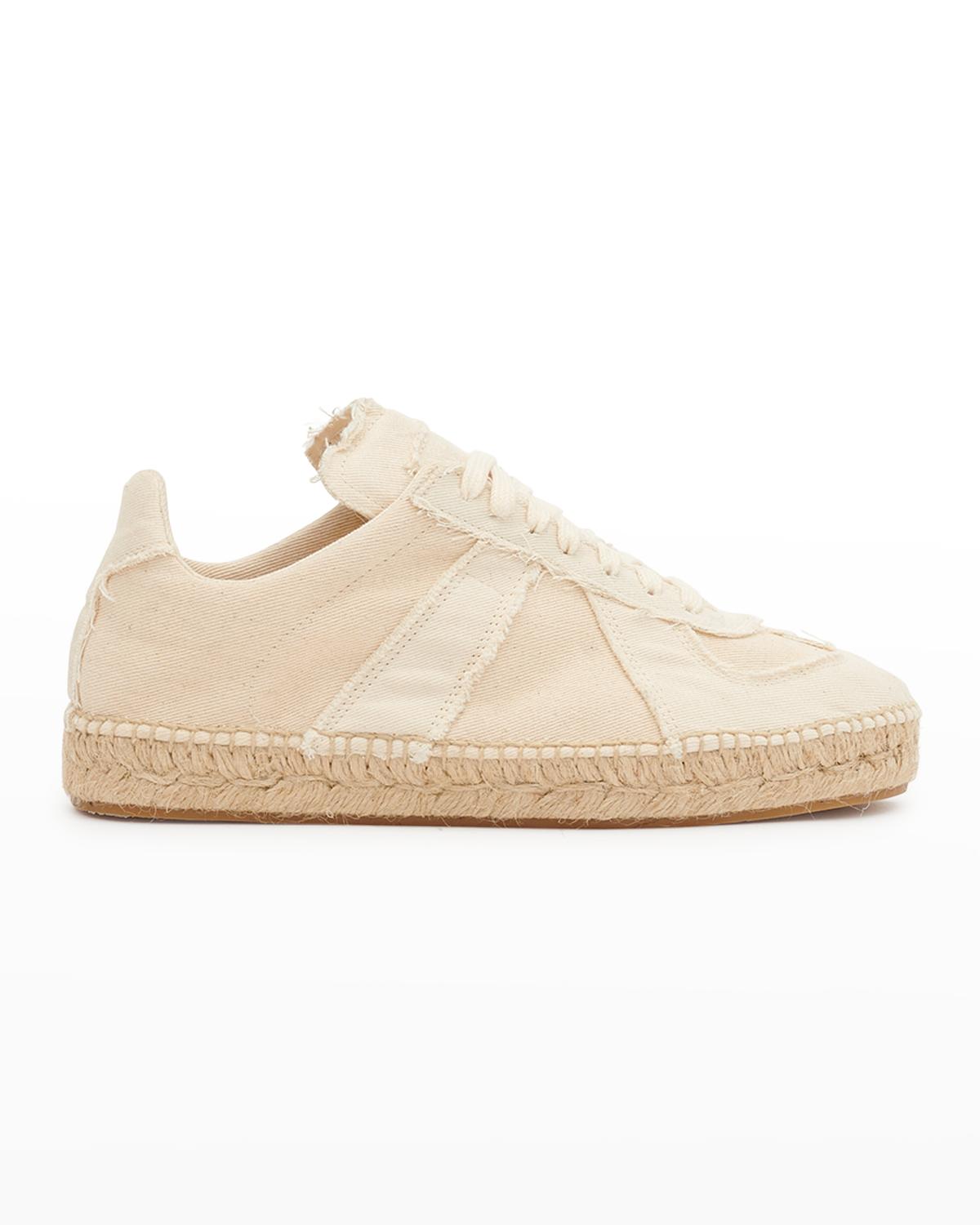 Maison Margiela Frayed Cotton Low-Top Espadrille Sneakers | Neiman