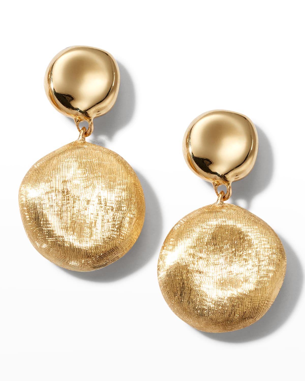 Marco Bicego Lunaria 18k Gold Double-Drop Earrings | Neiman Marcus