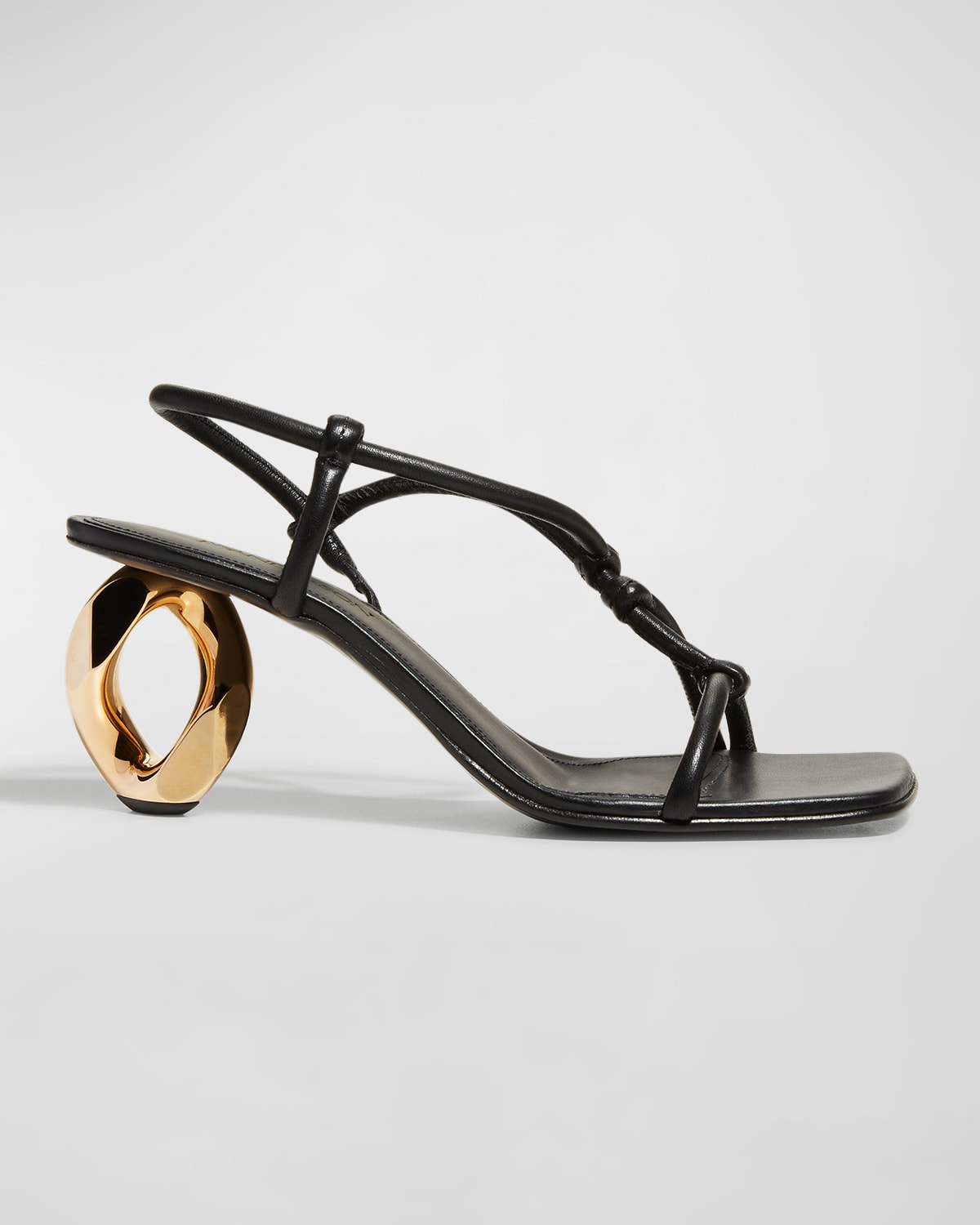 JW Anderson Metallic Chain-Heel Slide Sandals | Neiman Marcus