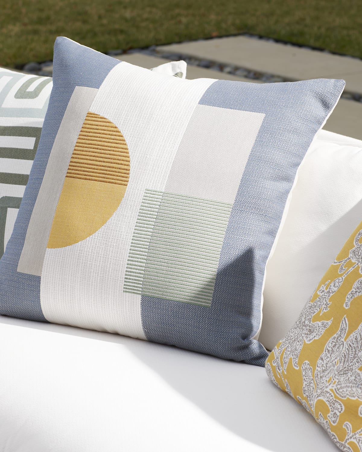 Elaine Smith Rope Lumbar Sunbrella Pillow, Indigo Neiman Marcus