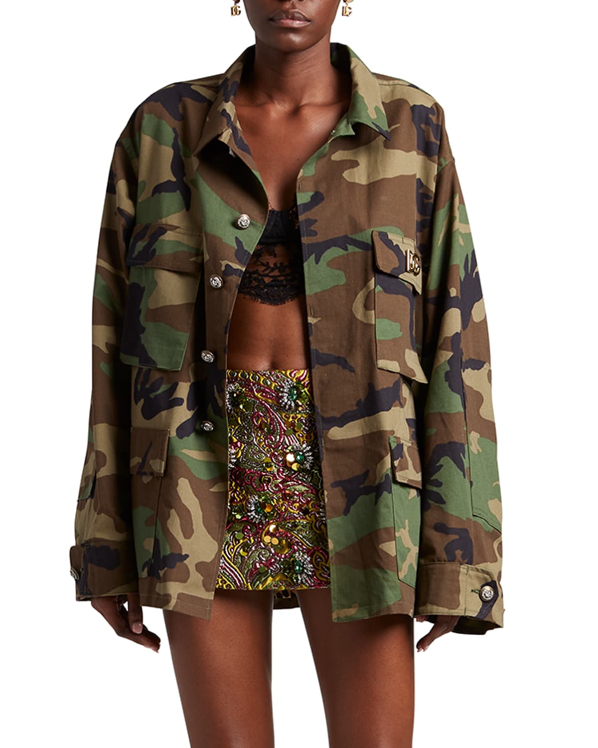 knee length camo jacket