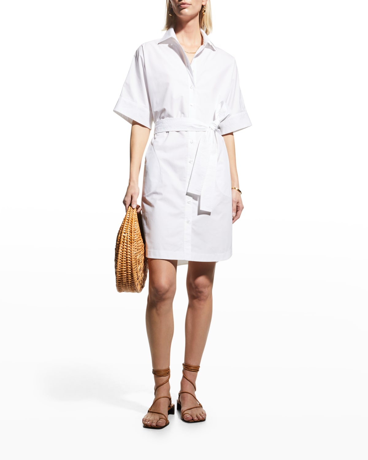 crisp white shirt dress