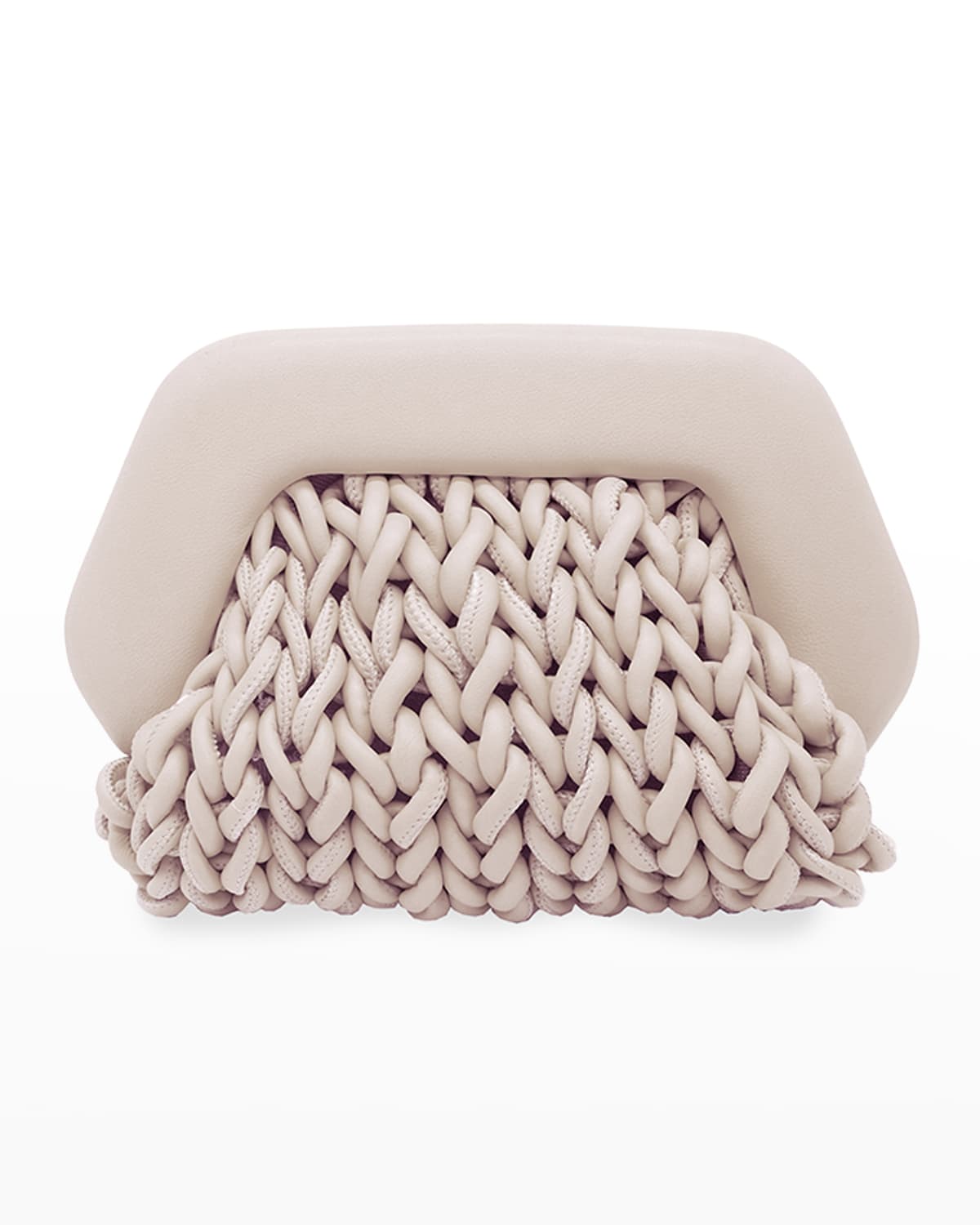 THEMOIRE Bios Knit Laminated Clutch Bag | Neiman Marcus