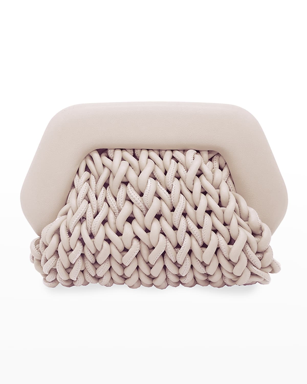 THEMOIRE Bios Knit Laminated Clutch Bag Neiman Marcus