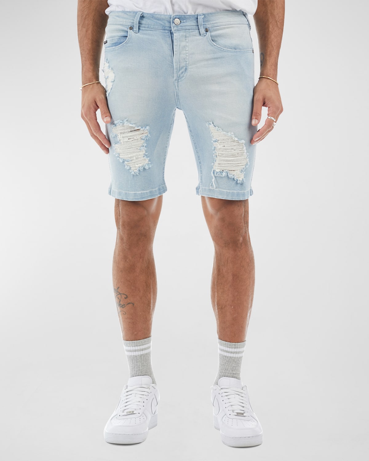 denim shorts mens distressed