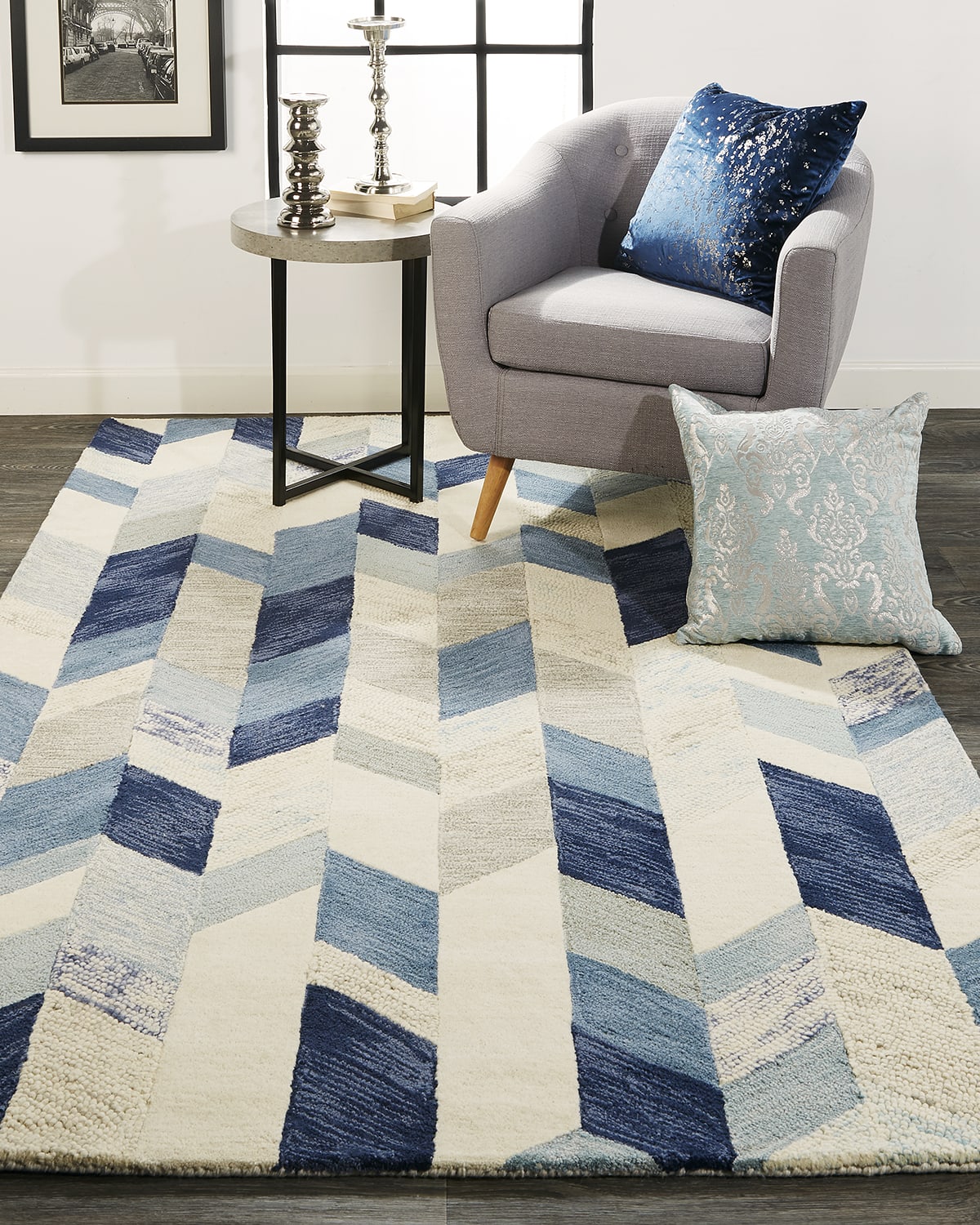 Weave & Wander Binada Graphic Chevron Tufted Rug, 8' x 11' Neiman Marcus