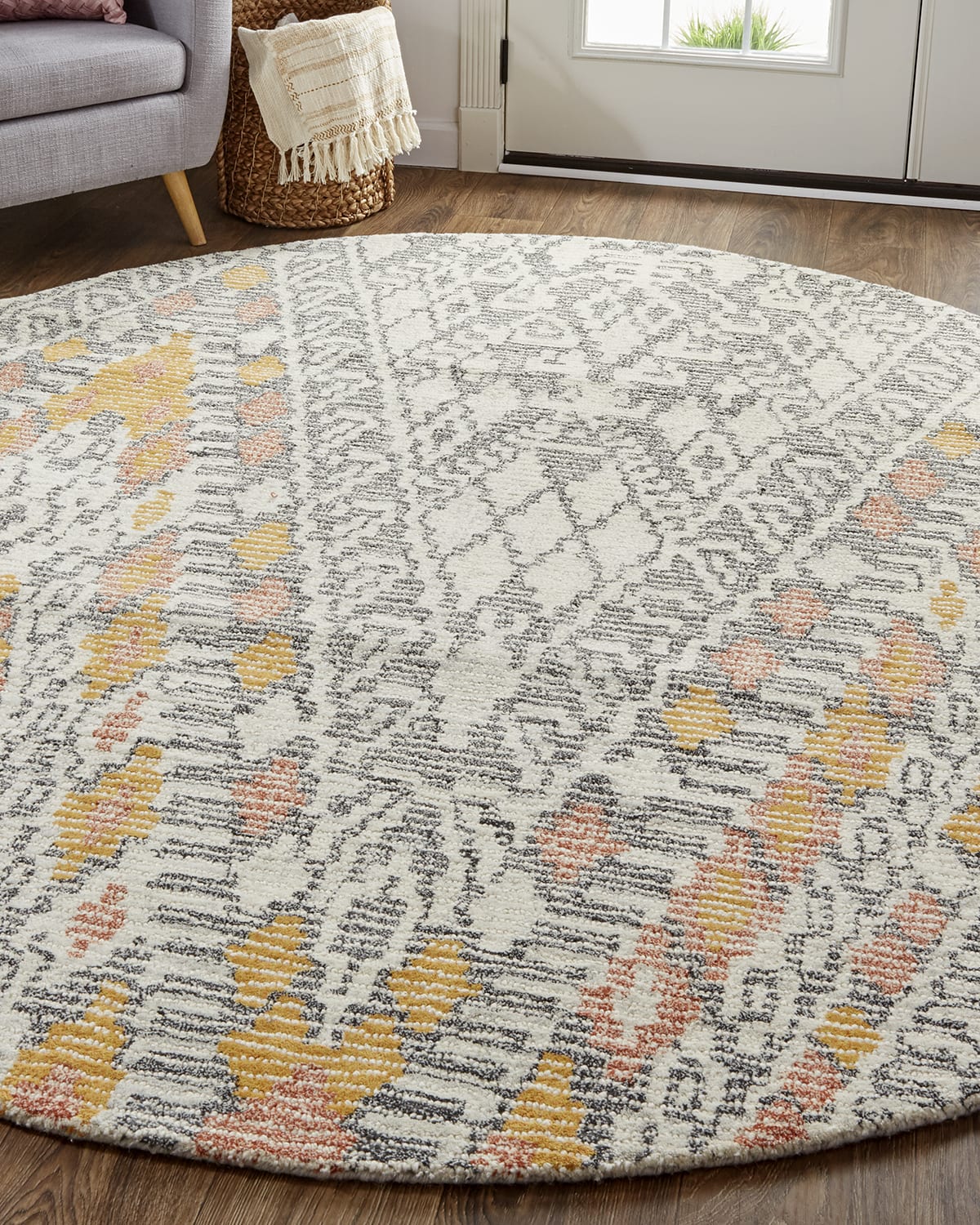 Weave & Wander Binada Tribal Style Tufted Rug, 10" x 14" Neiman Marcus