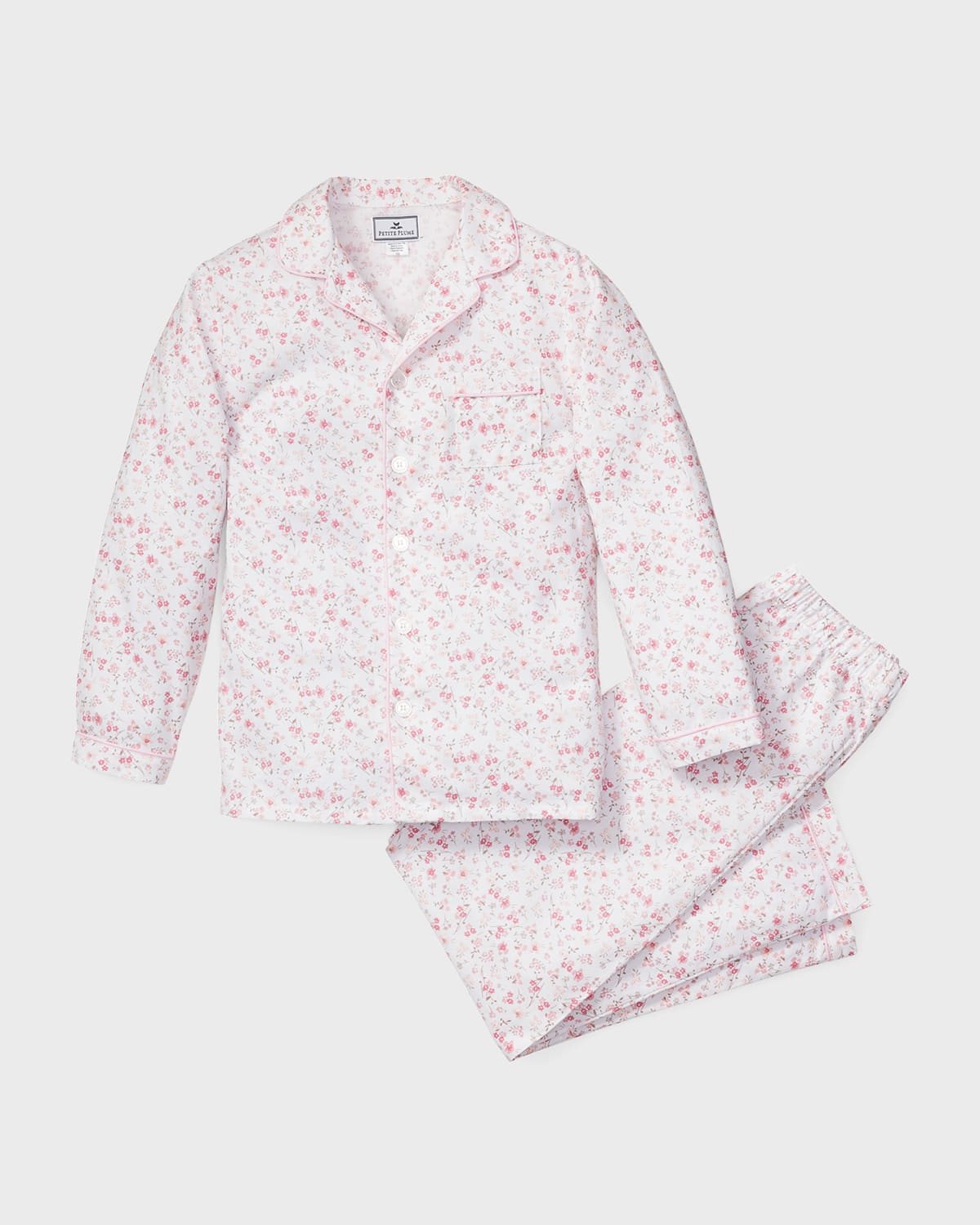 Petite Plume Kid's English Rose Floral Print TwoPiece Pajama Set, Size
