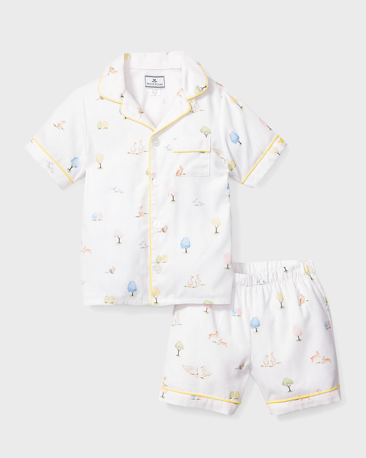 Petite Plume Kid's Classic FloralPrint Pajama Set w/ Contrast Piping