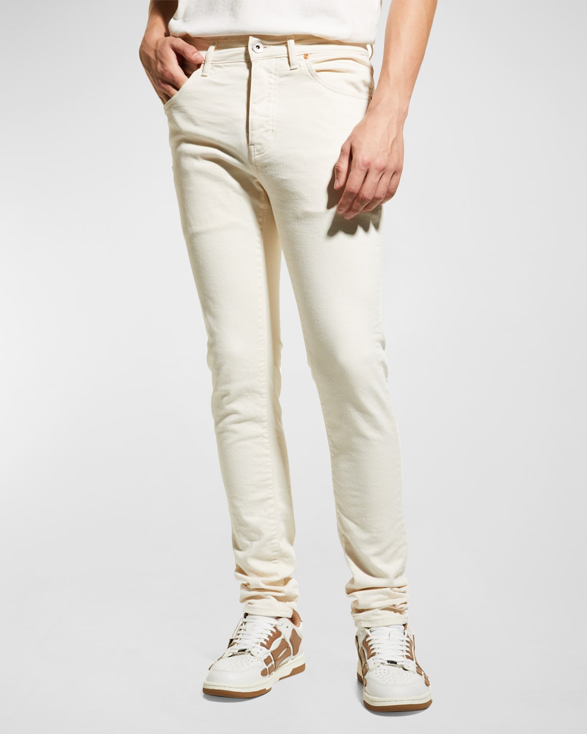 PURPLE Men's Waxed Skinny Jeans | Neiman Marcus
