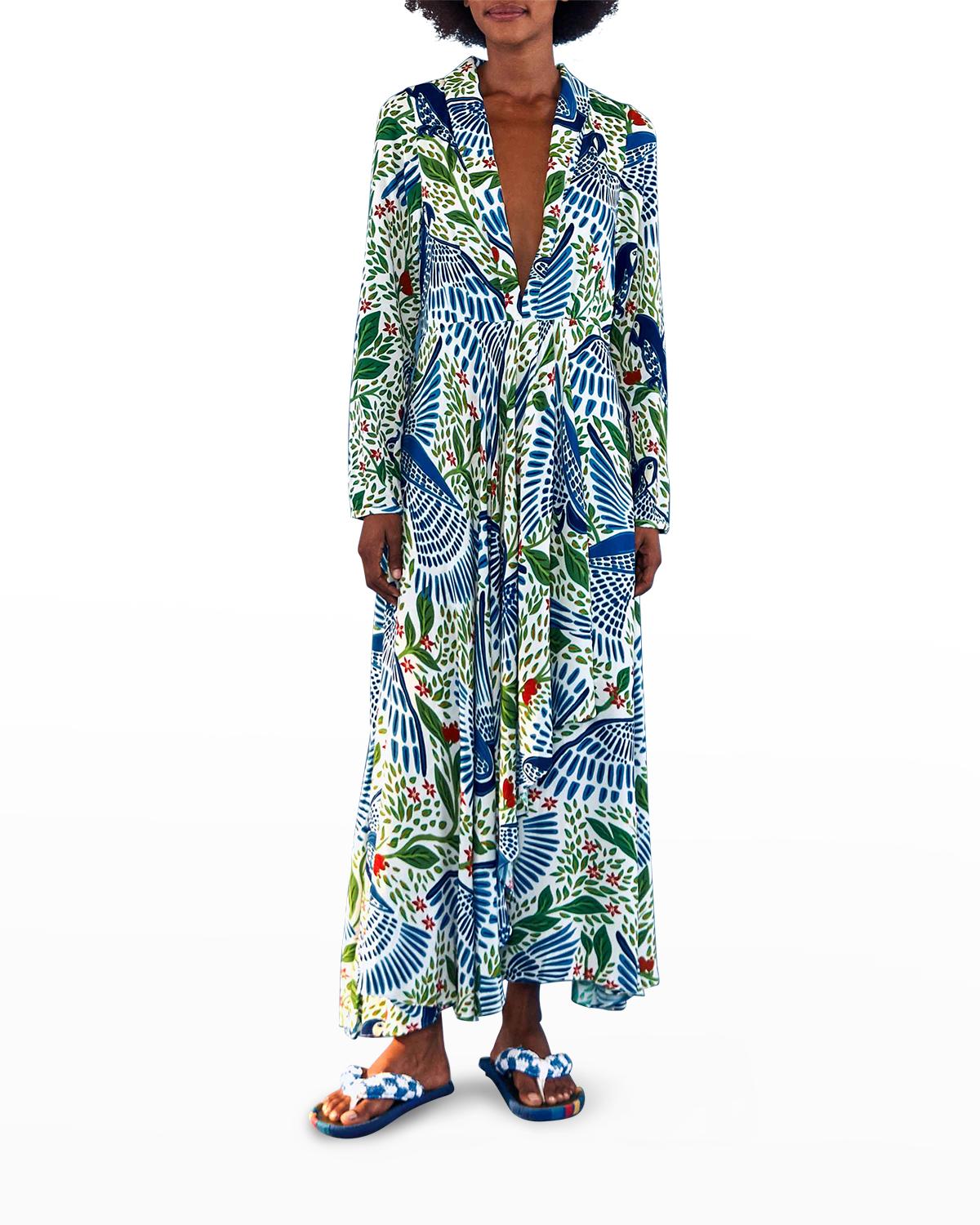 farm rio blue macaw flight maxi dress the Off