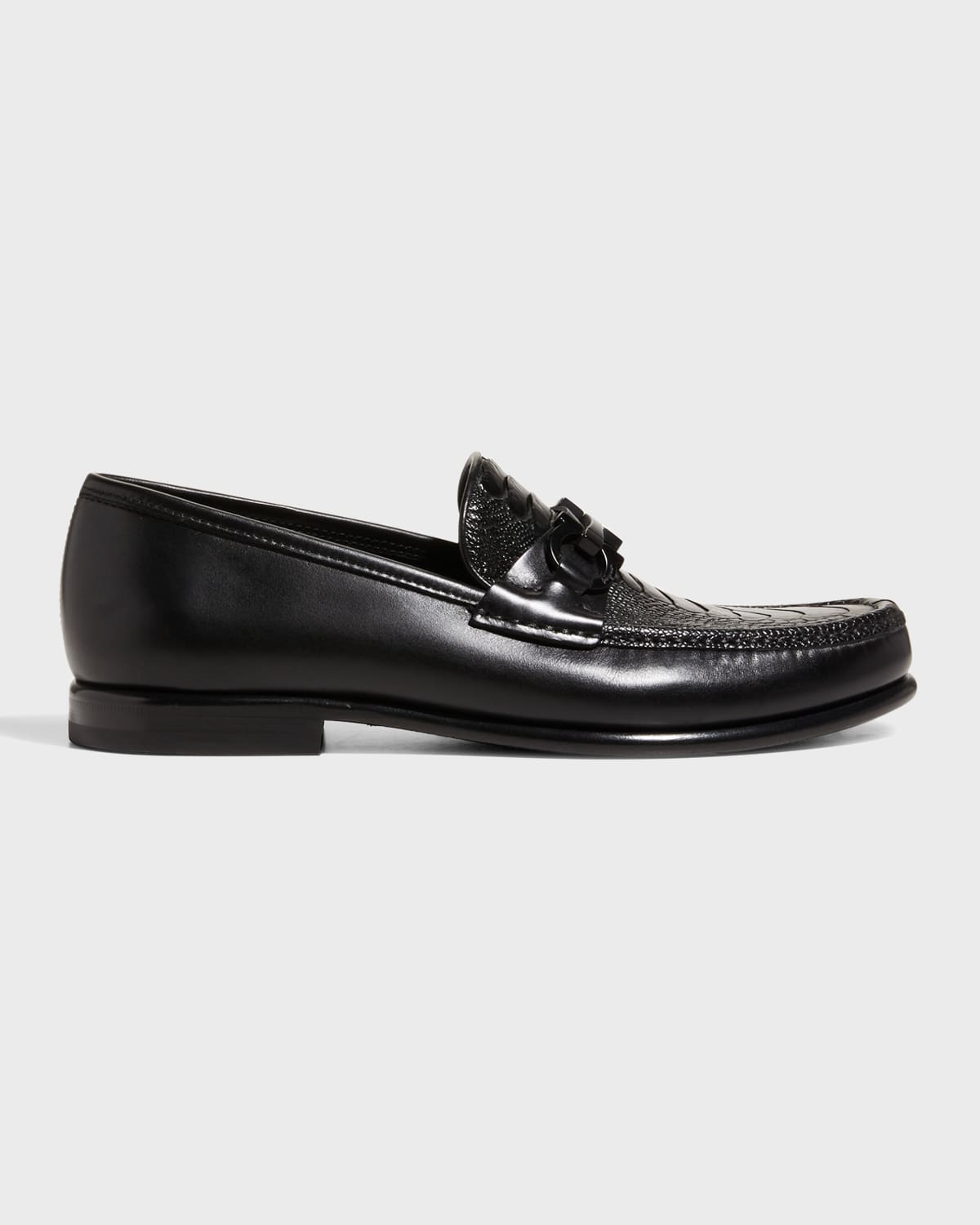 Ferragamo Men's Grandioso 2 Leather Gancini Loafers | Neiman Marcus