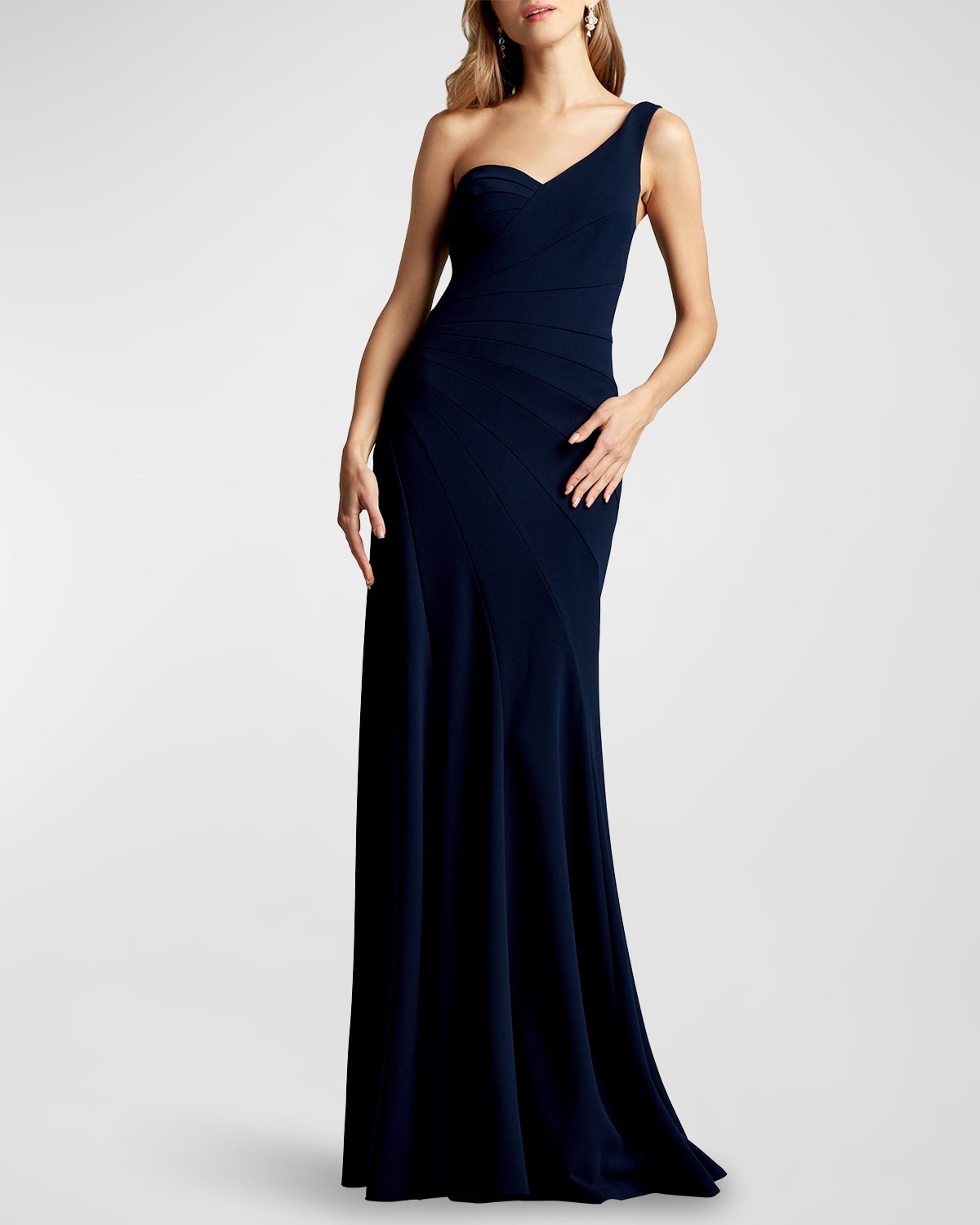 Tadashi Shoji Ruched Off-Shoulder Gown | Neiman Marcus