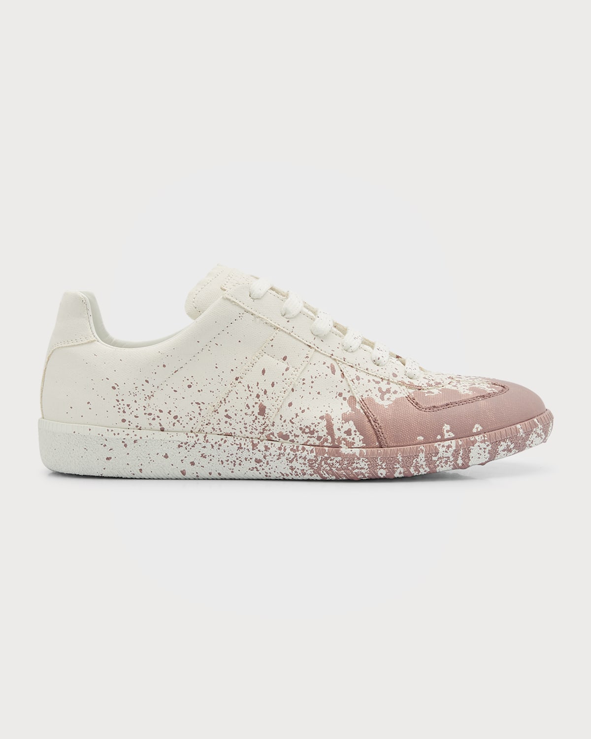 Maison Margiela Men's Replica Leather and Suede Low Top Sneakers White