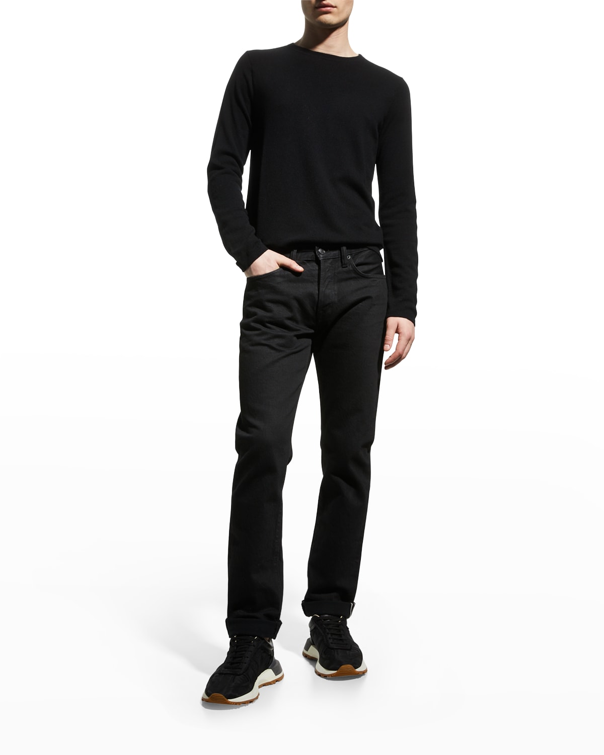 Neiman Marcus Men's WoolCashmere Henley Sweater Neiman Marcus