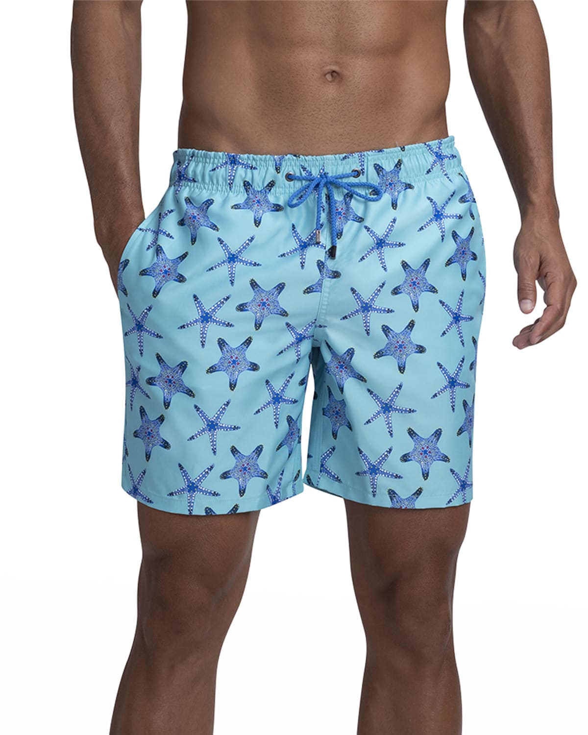 Bugatchi Men's Archer Ocean Sail Swim Trunks Neiman Marcus