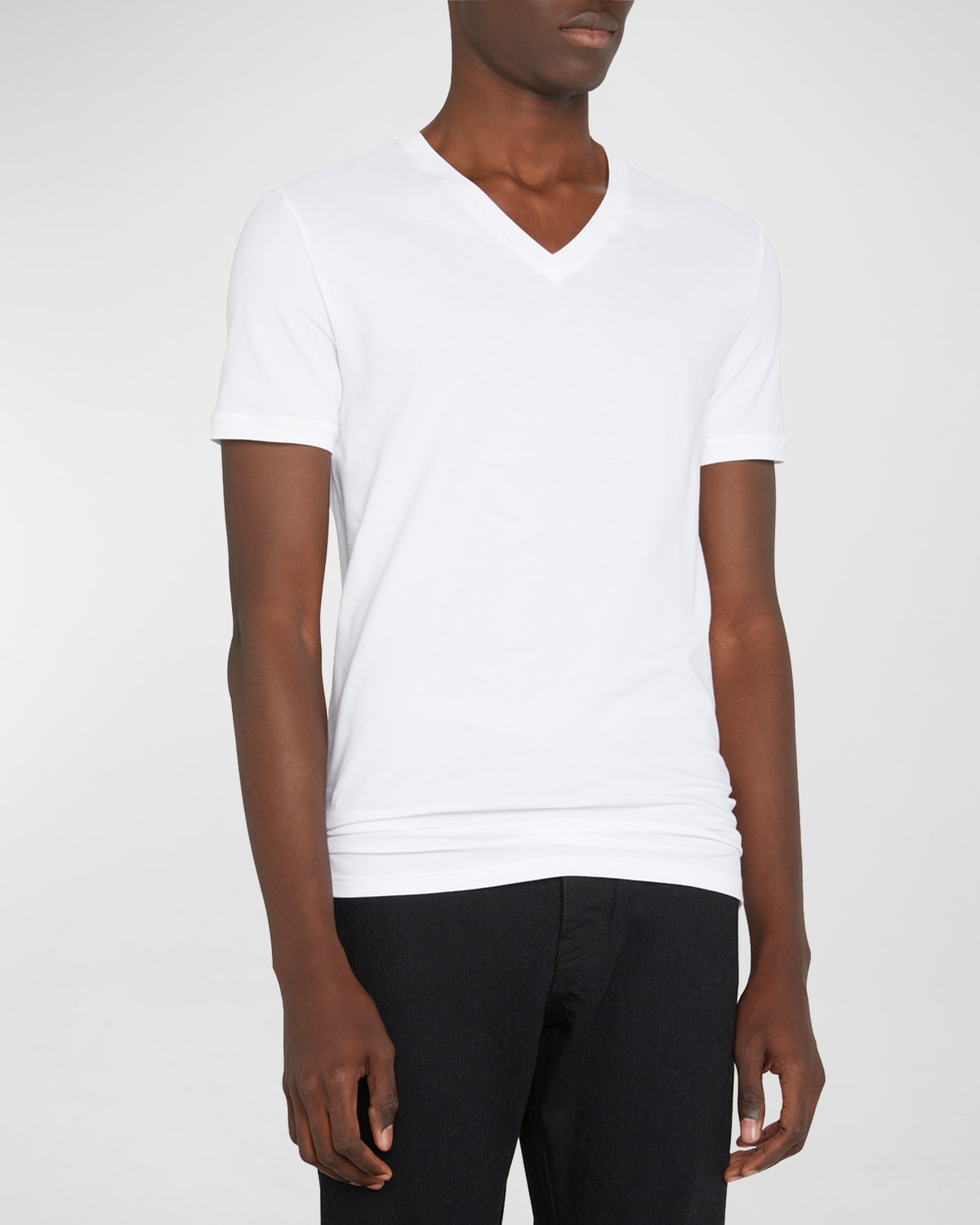 2Xist Pima Cotton V-Neck T-Shirt, White | Neiman Marcus