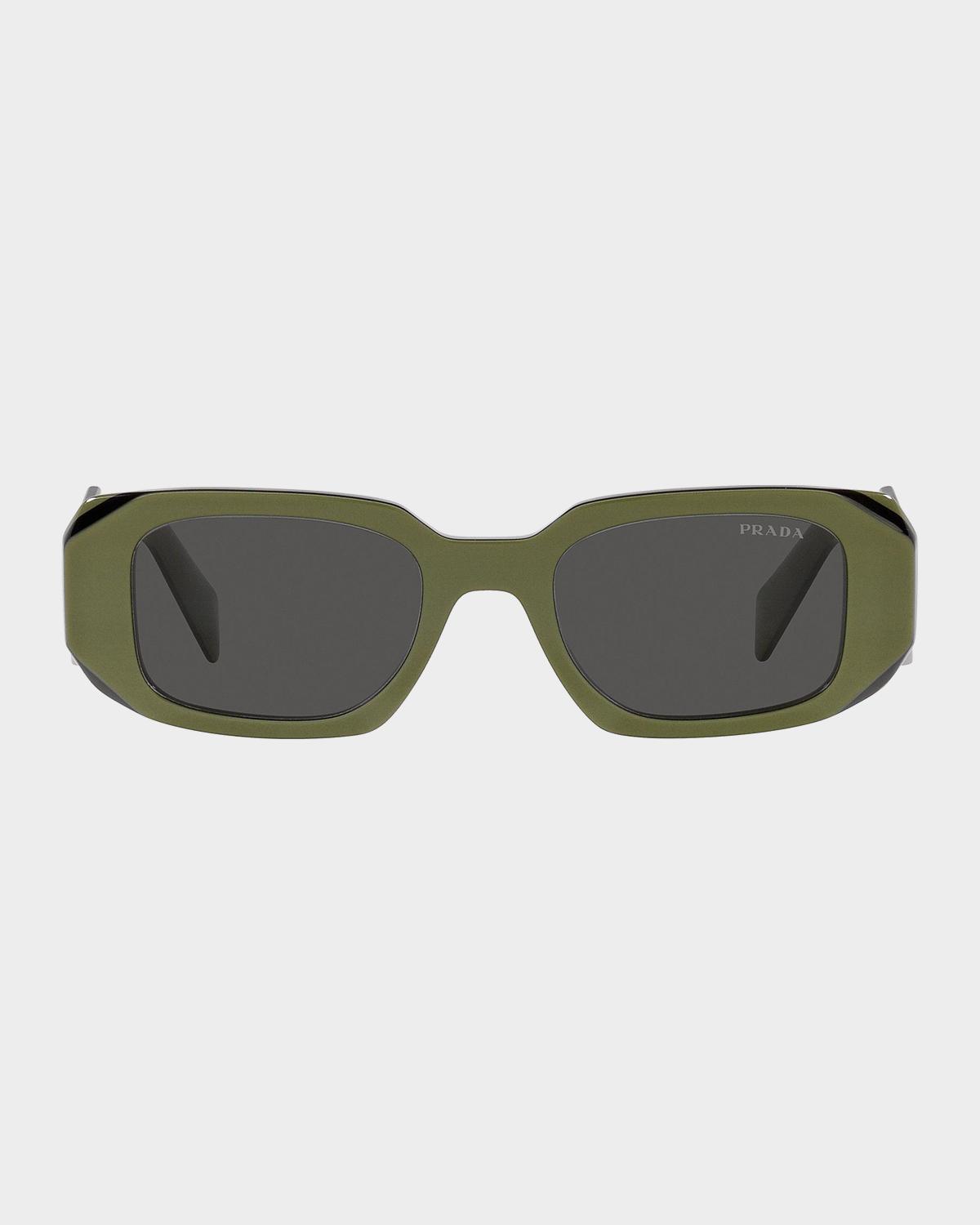 Men's Rectangle Acetate Logo Sunglasses | Neiman Marcus