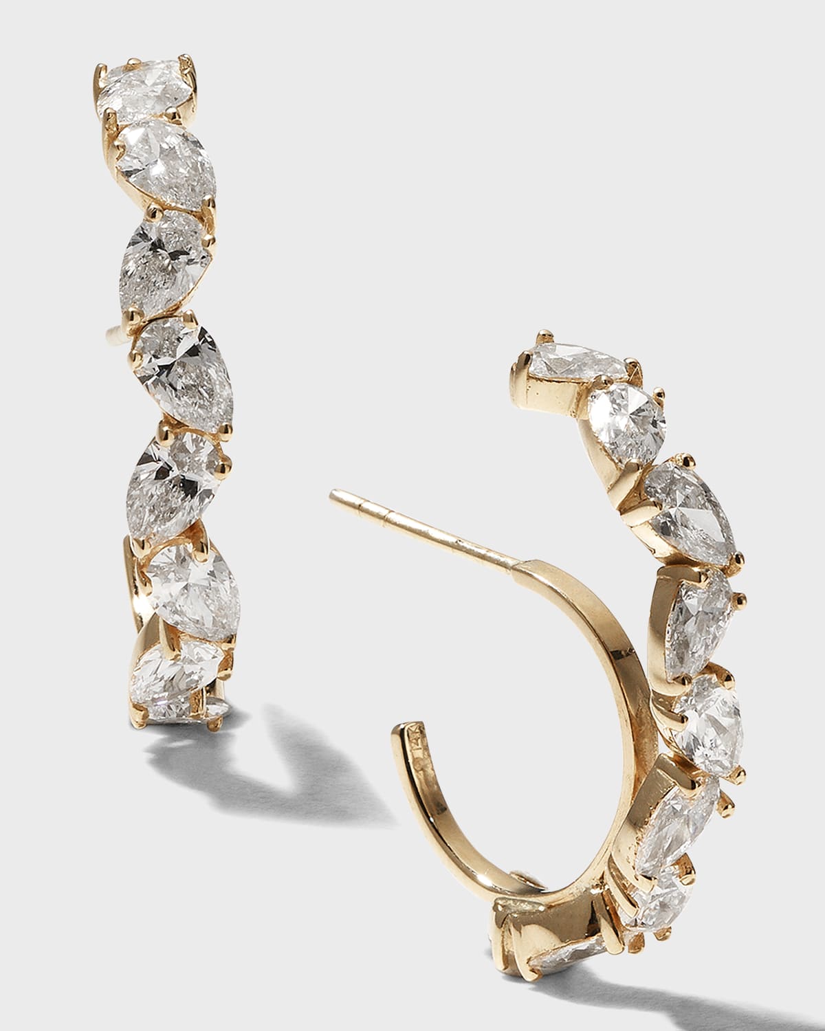 LANA Zig Zag Pear Diamond Huggie Earrings Neiman Marcus