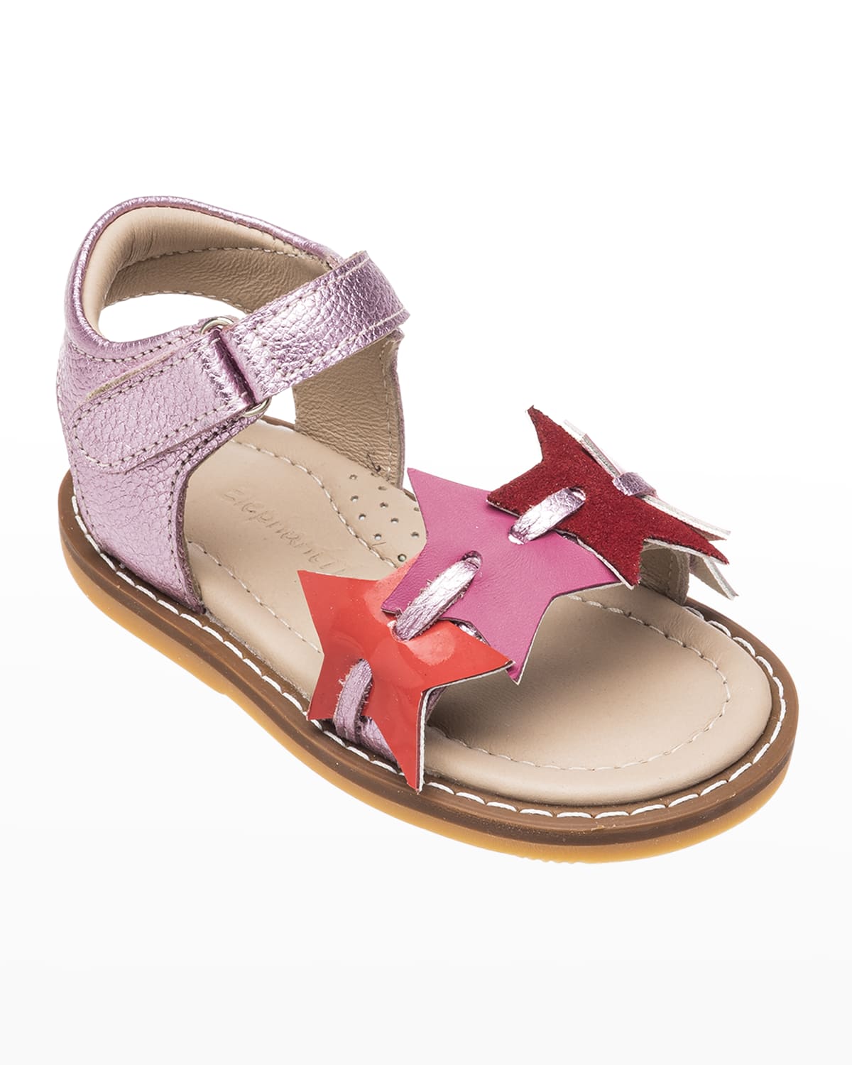 Elephantito Girl's Star Metallic Leather Sandals, Baby Neiman Marcus