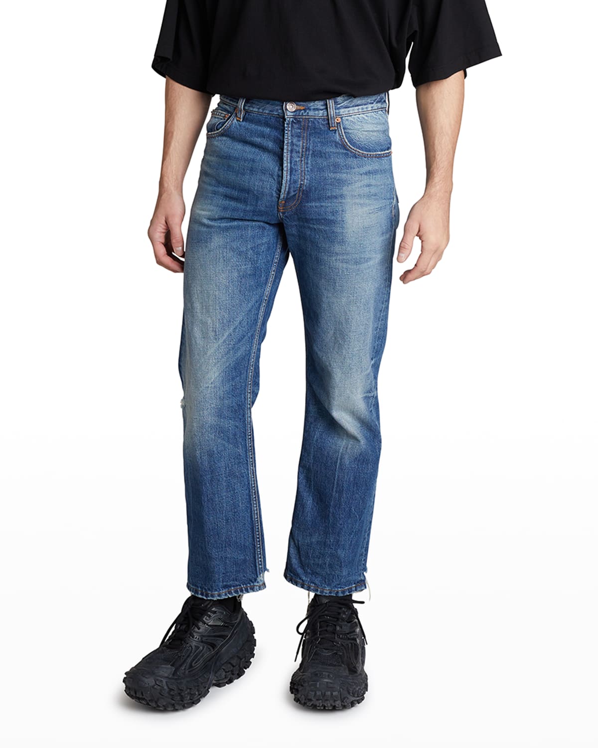 straight cropped jeans mens