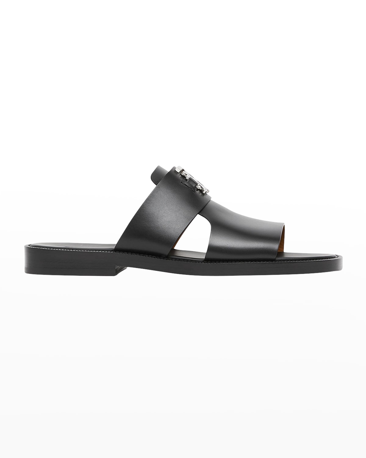 Burberry Sloane TB Leather Slide Sandals | Neiman Marcus