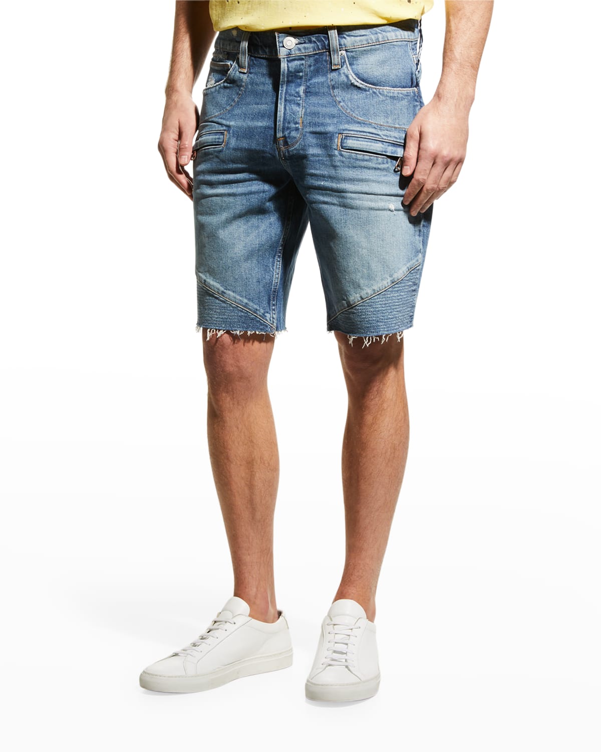 Hudson Men's Kirk Cutoff Denim Shorts Neiman Marcus