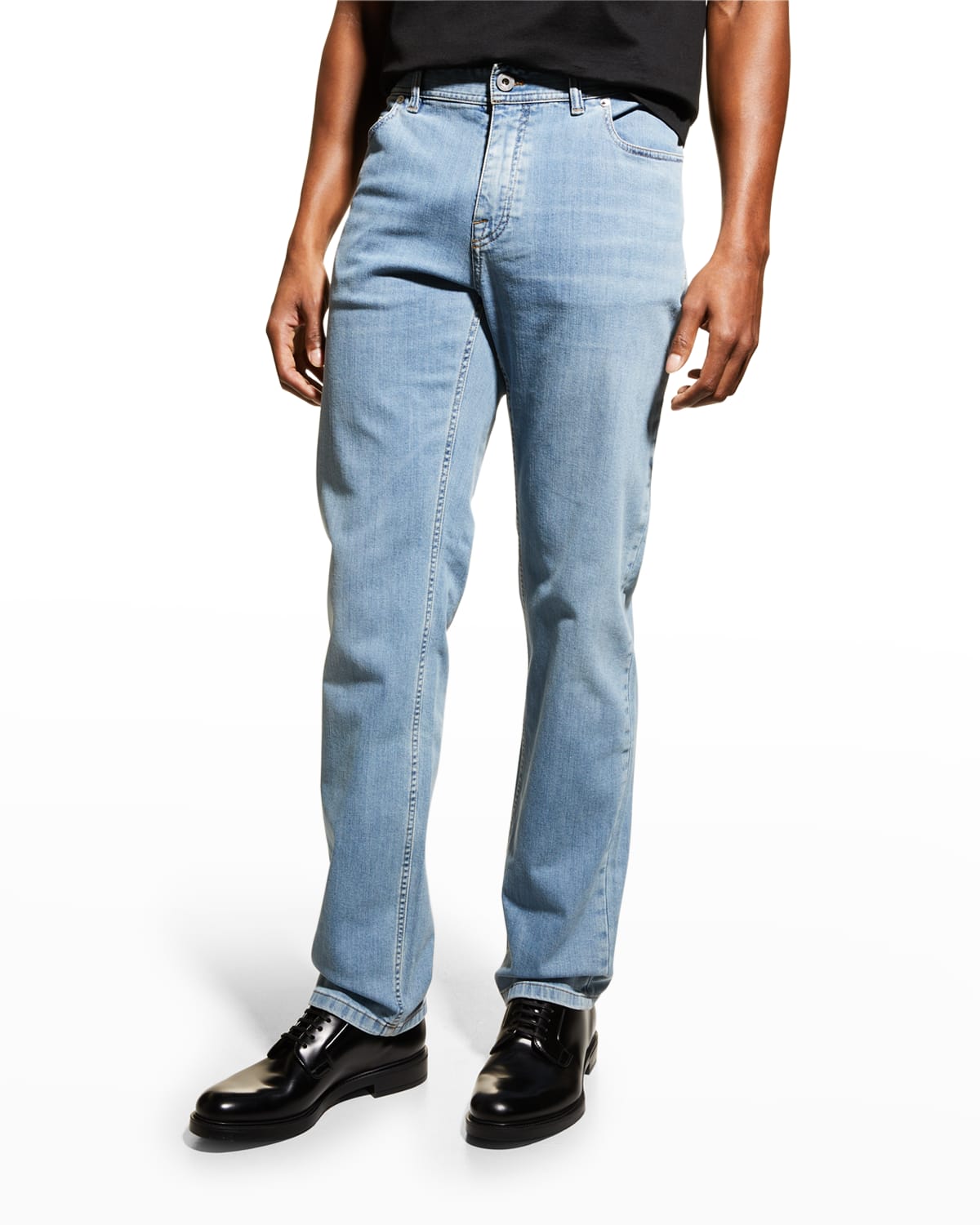 Daniele Alessandrini Beige Cotton Mid Waist Straight Men Denim Jeans main image 0