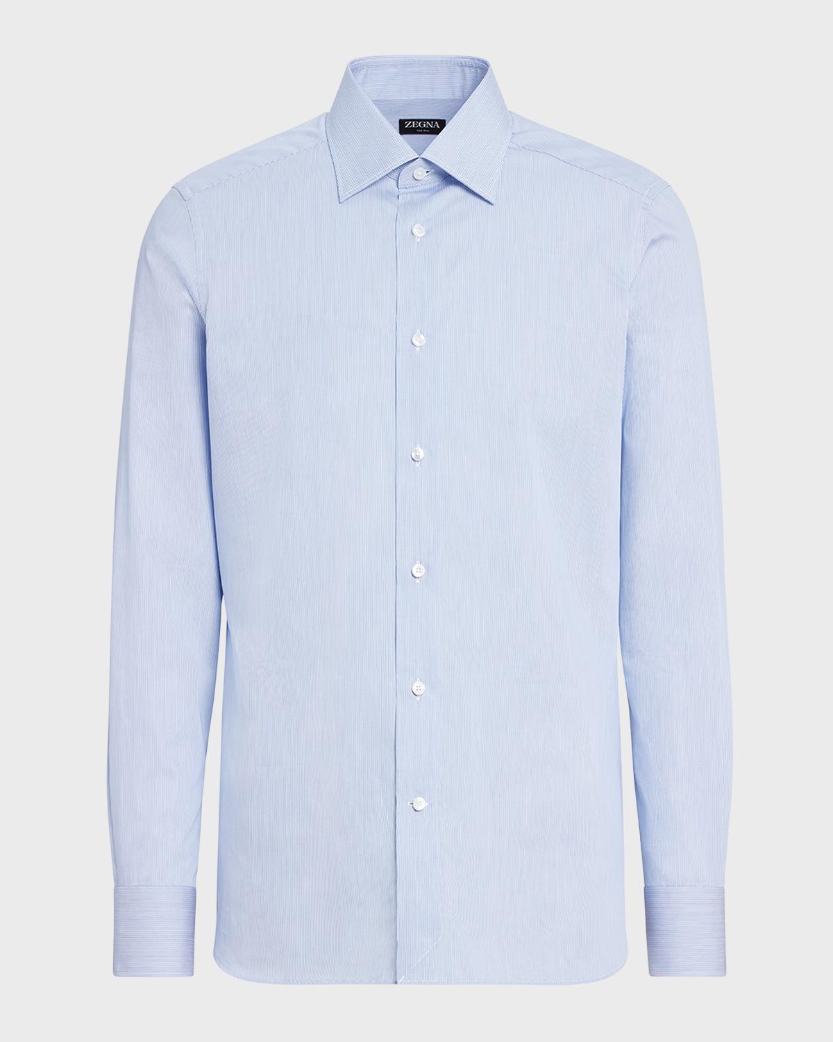 Vince Men's Cabana Stripe Short Sleeve Shirt – Peruvian Cotton, Classic Fit