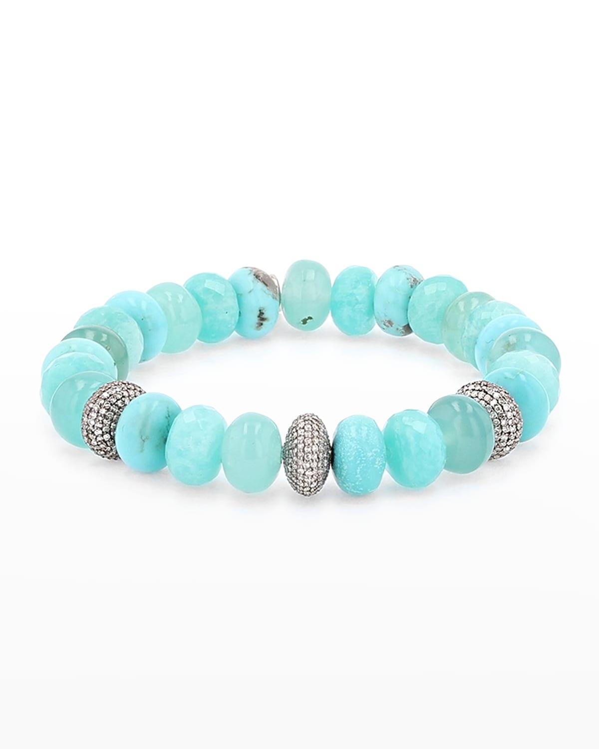 Sheryl Lowe GreenBlue Mix Wire Wrap Necklace with Diamond Pave