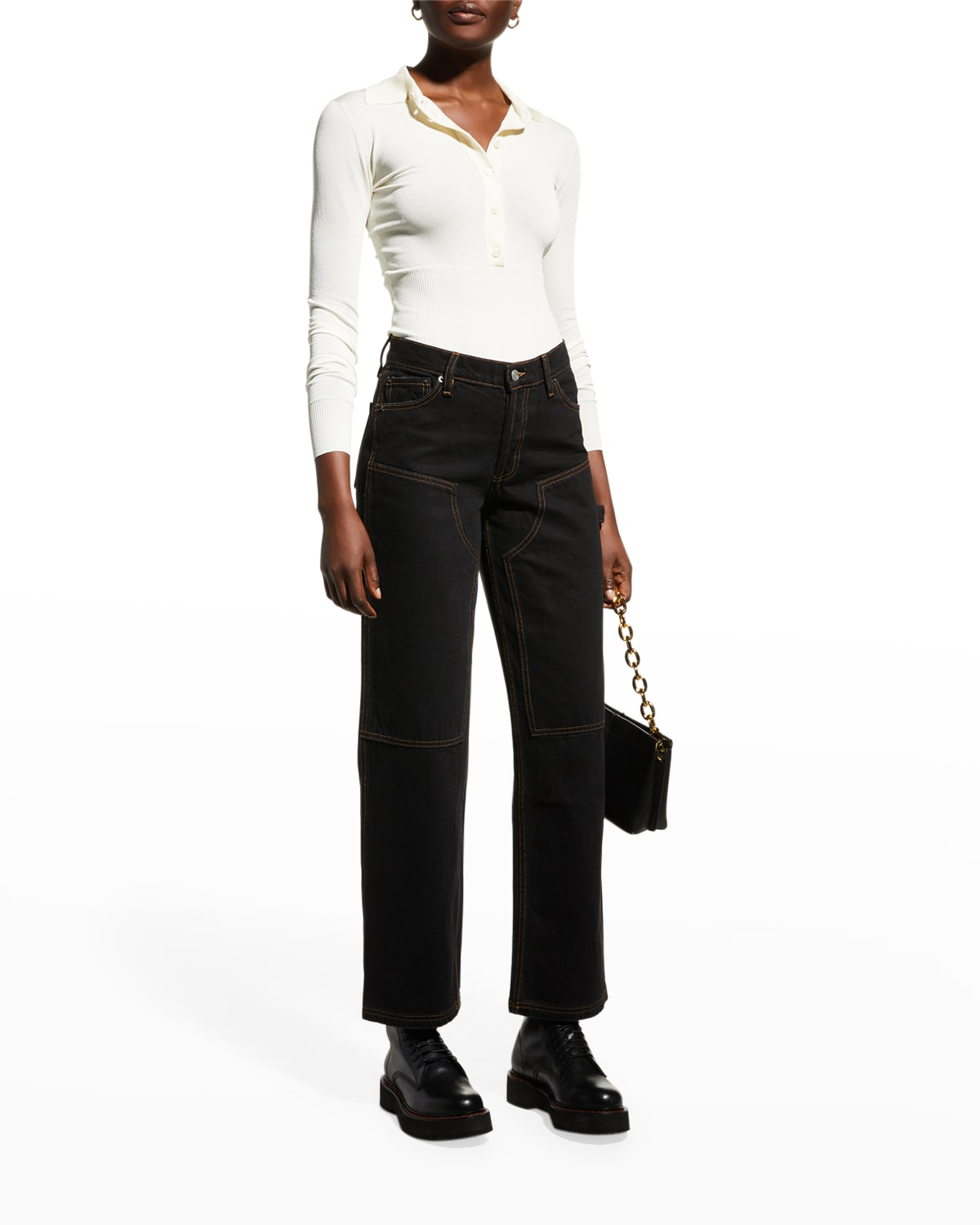 Still Here Subway Wide-Leg Utility Jeans | Neiman Marcus