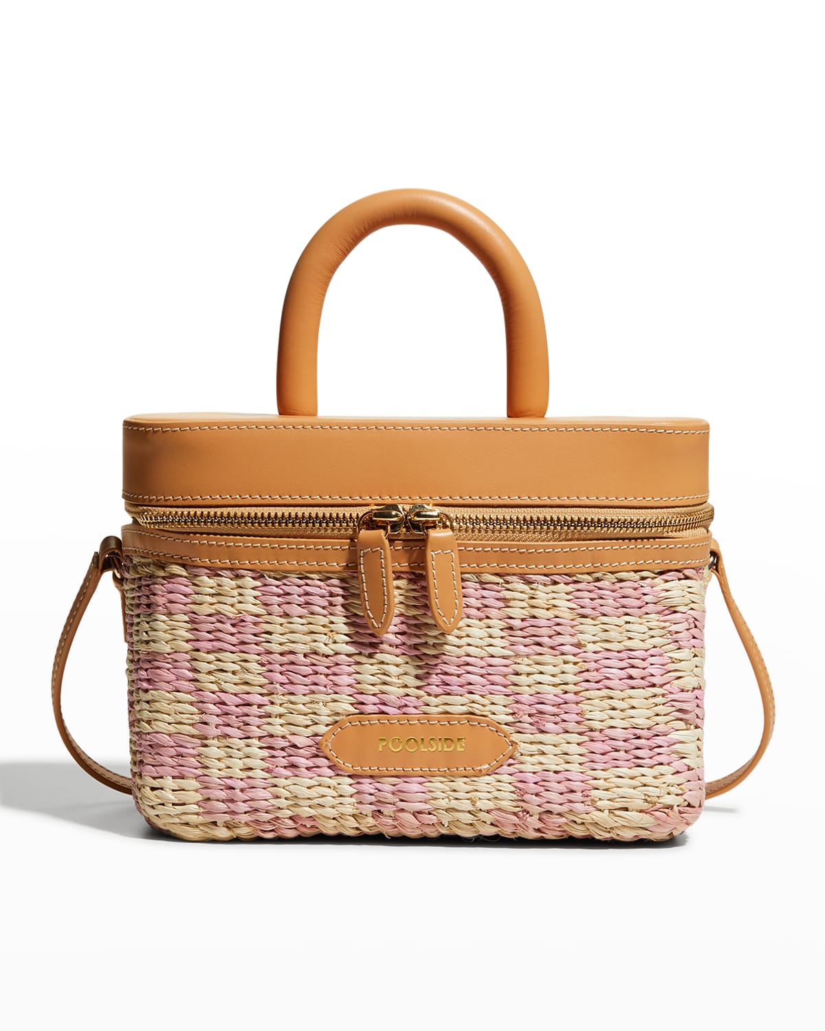 POOLSIDE Josie Knot Raffia Top Handle Bag Neiman Marcus