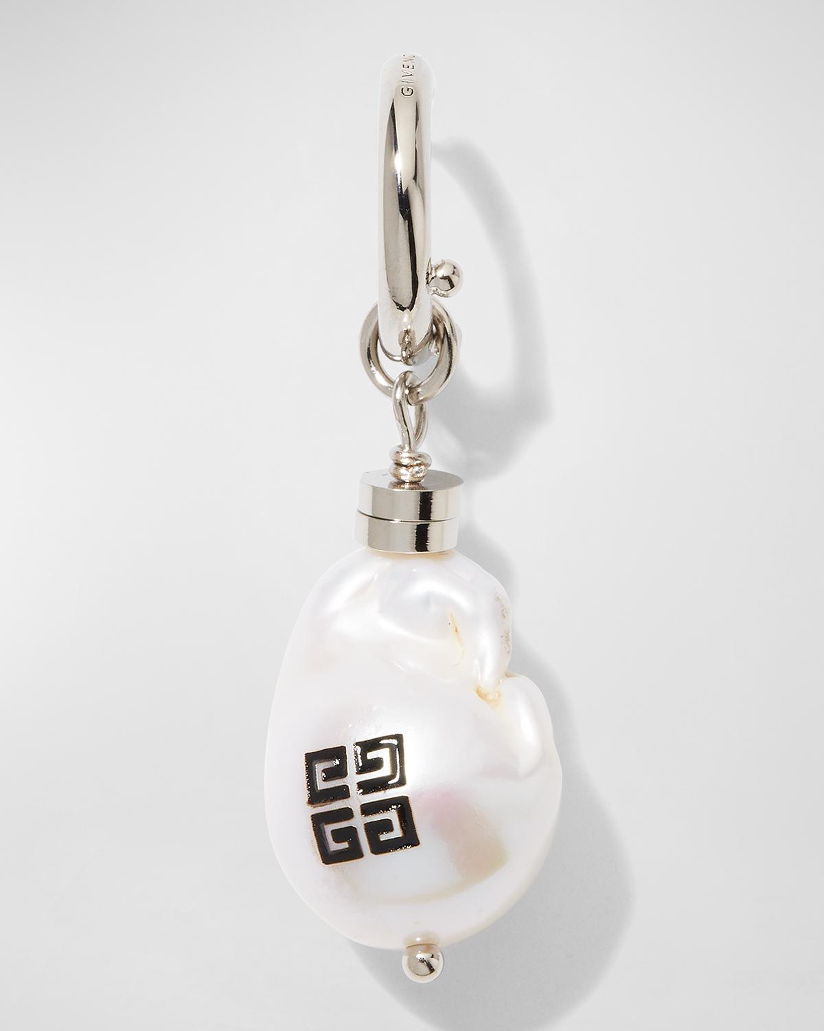Givenchy x Josh Smith Men's 4G Pearl Hoop Earring | Neiman Marcus