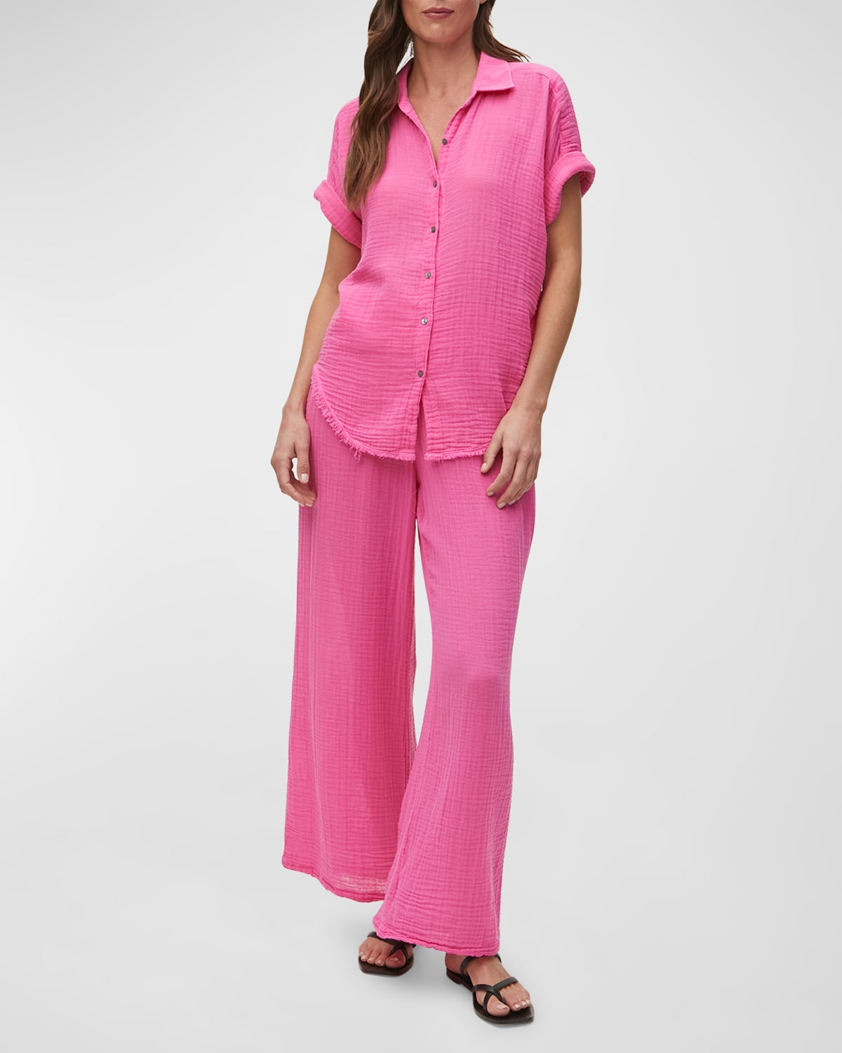 Michael Stars Cleo Button Down Shirt Dress Neiman Marcus