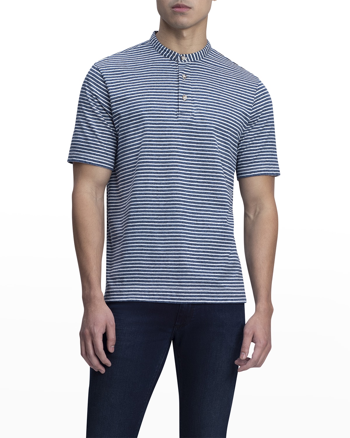 Onia Men's Henley Linen T-Shirt | Neiman Marcus